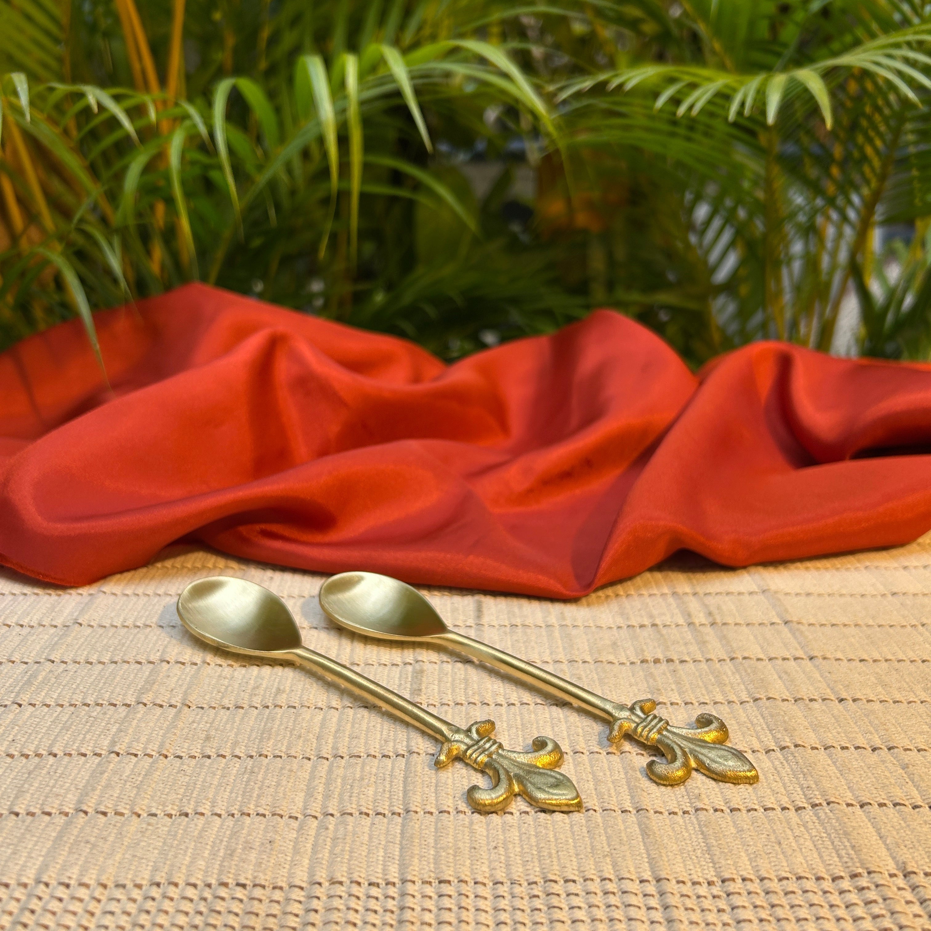 Ambi Royal Lily Pure Brass Decorative Spoon | Handcrafted
