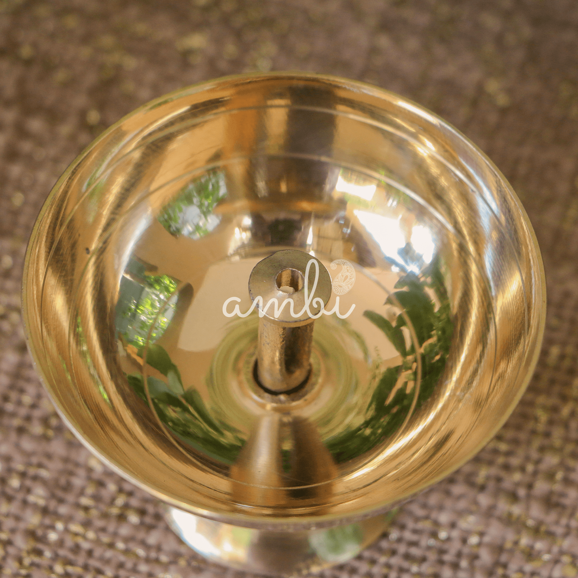 100% Pure Brass Pooja Akhand Deepak / Diya - Large