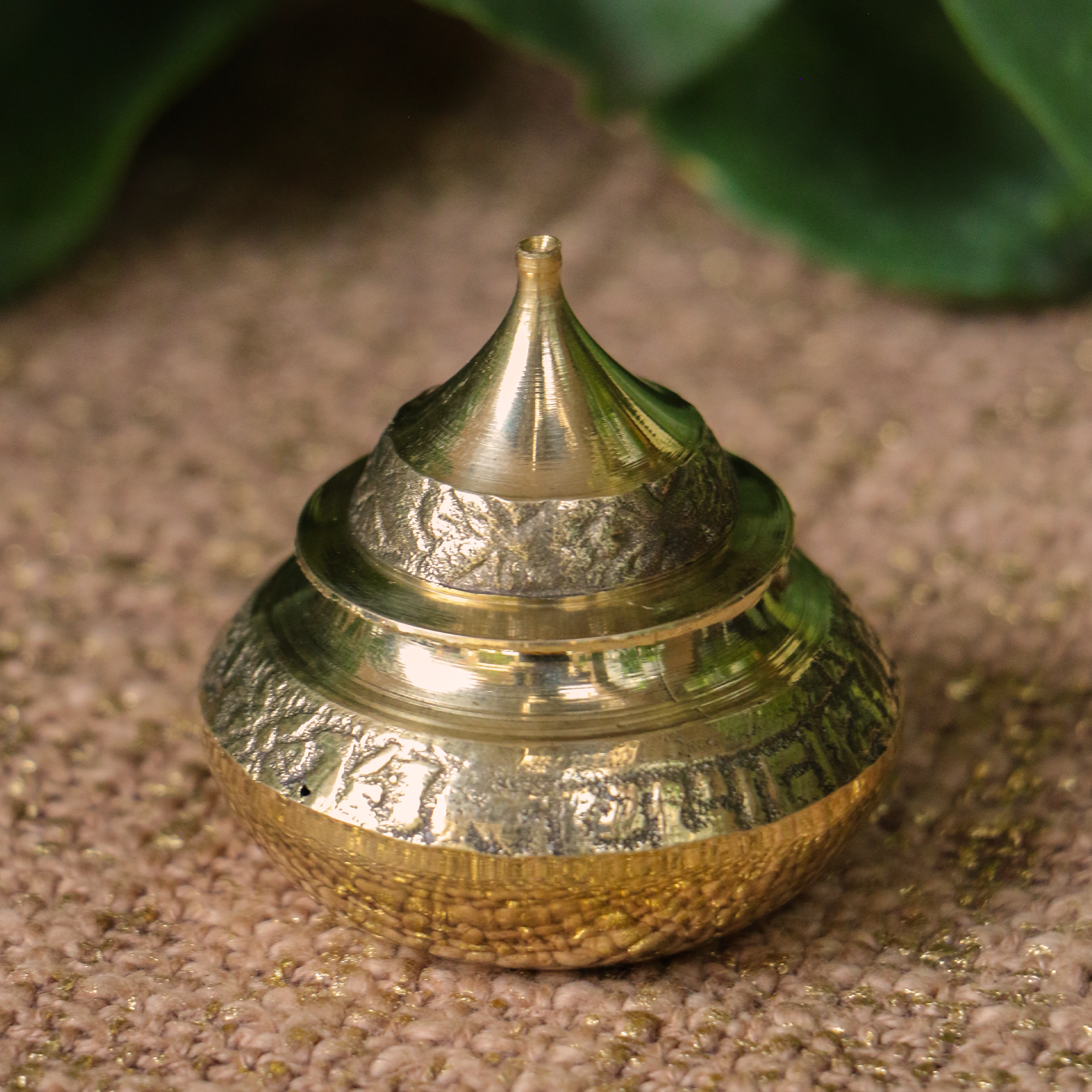 Pure Brass Handmade Sindoor Dani for personal use or Pooja / Religious Ceremonies