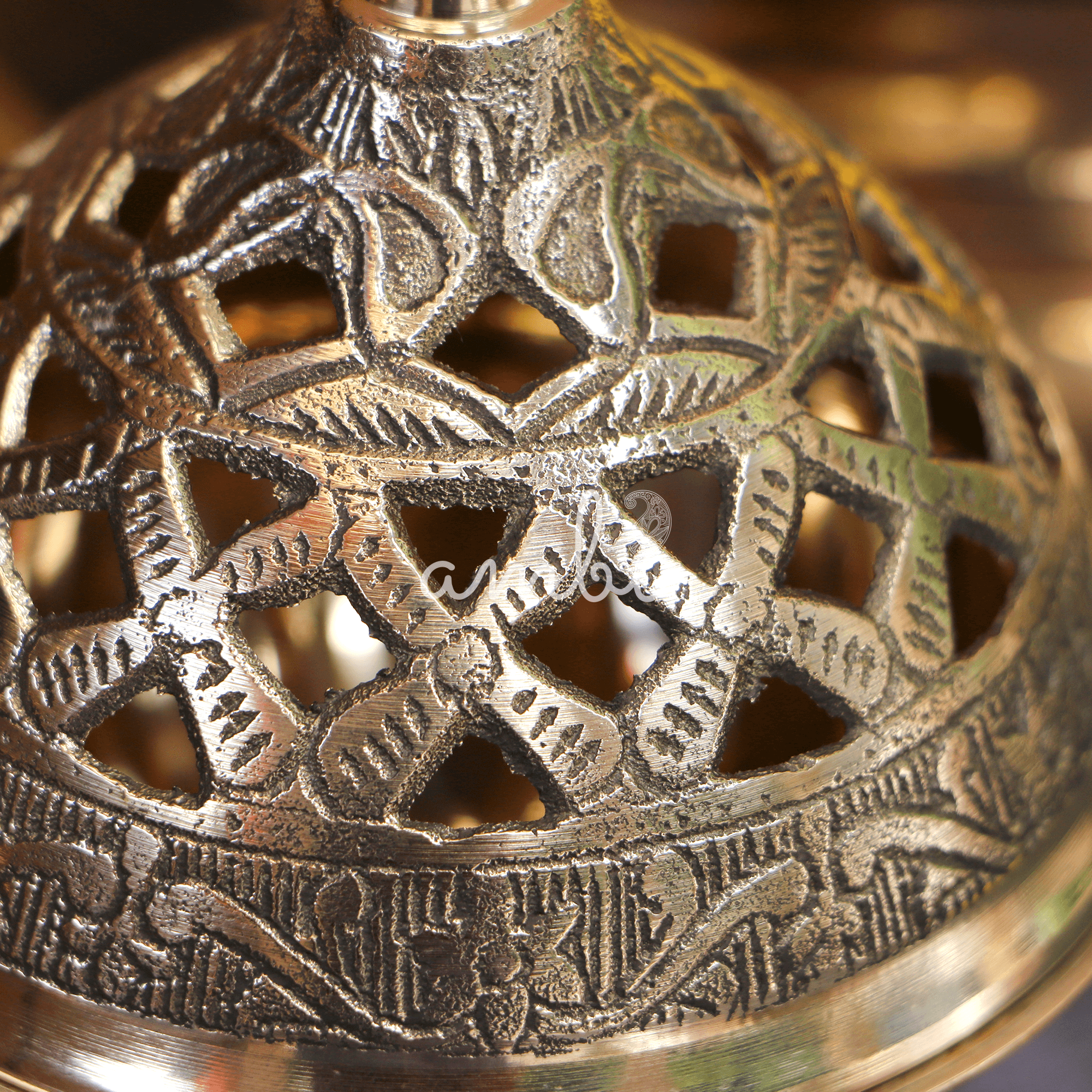 Intricate Design Brass Dhuni Loban Sambrani Incense Burner