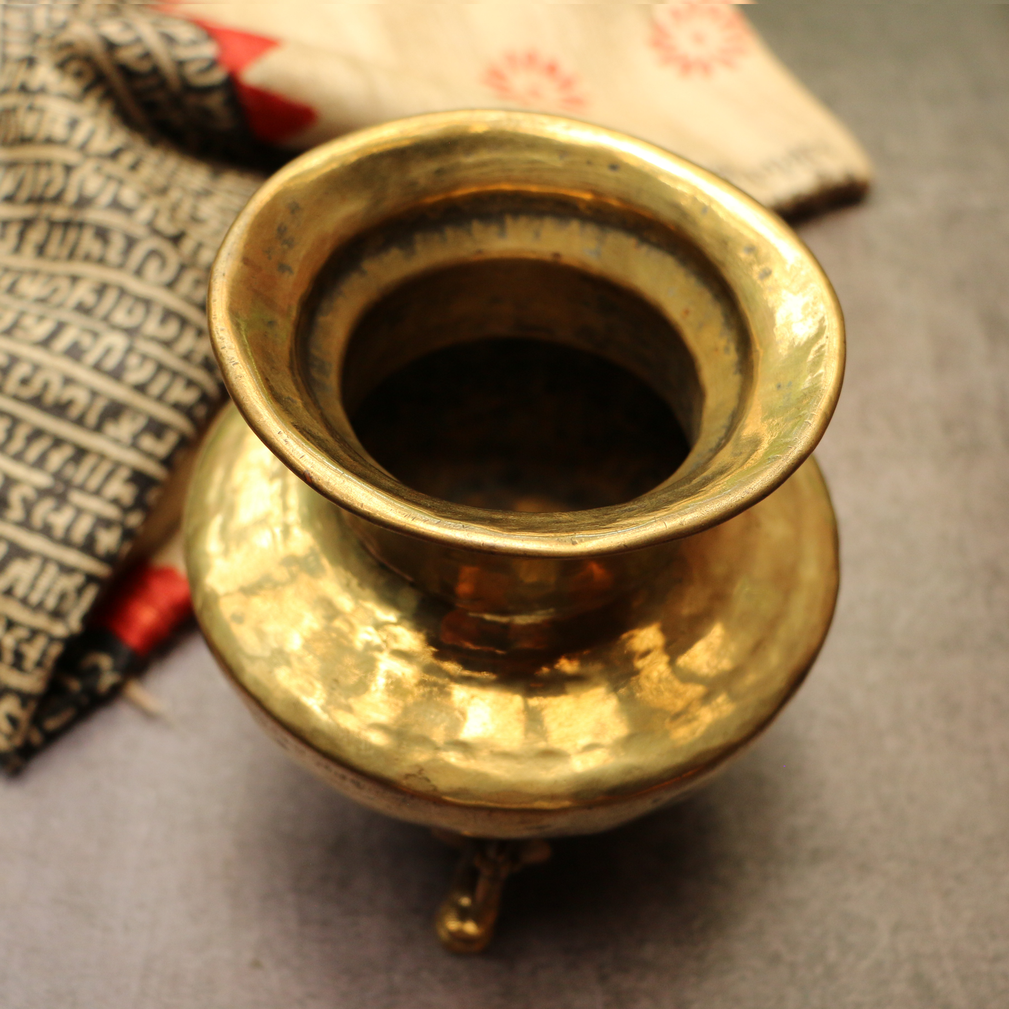 Handcrafted Elegant Vintage Brass Lota With Legs