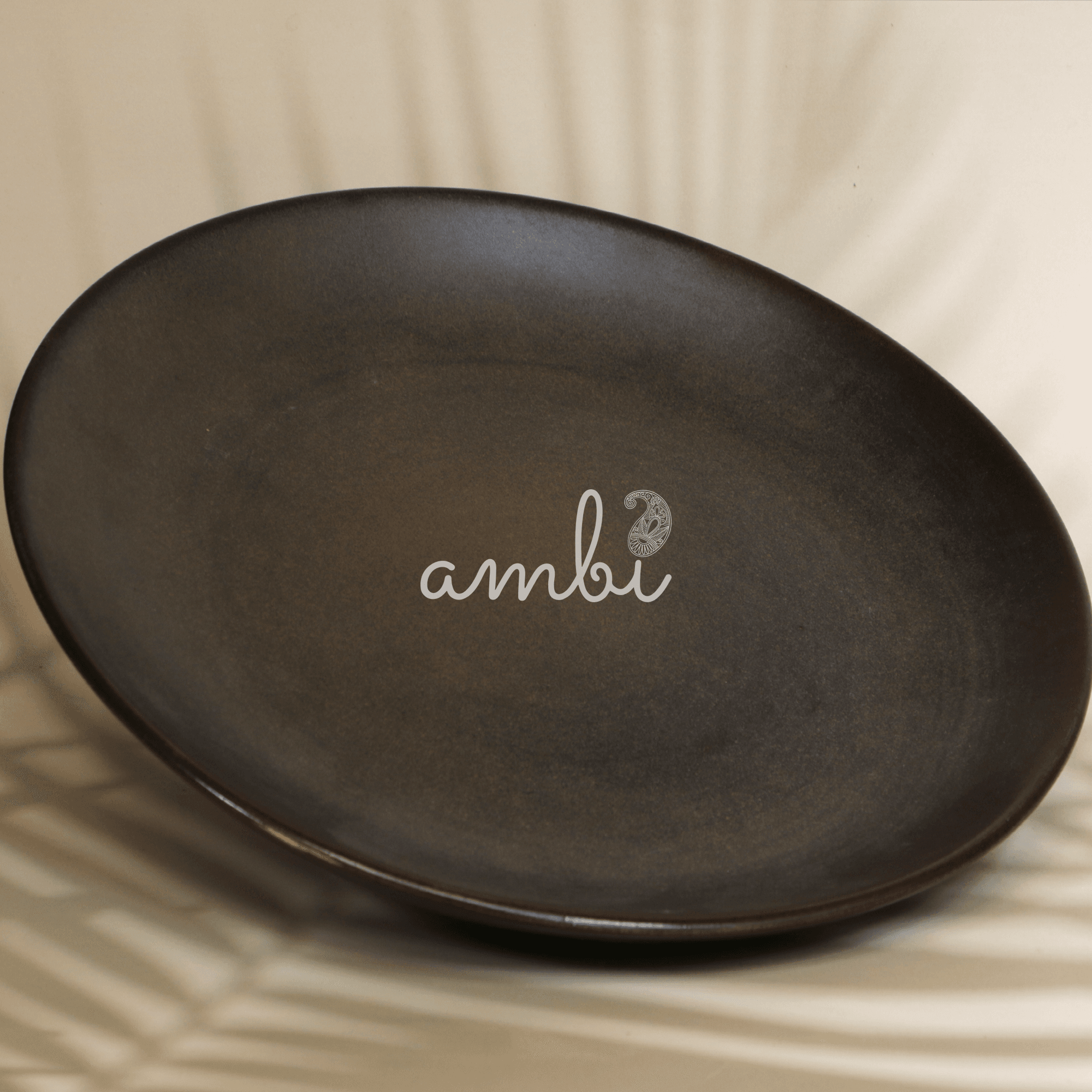 Ambi Stoneware Charcoal Black Dinner Plate 10 inches