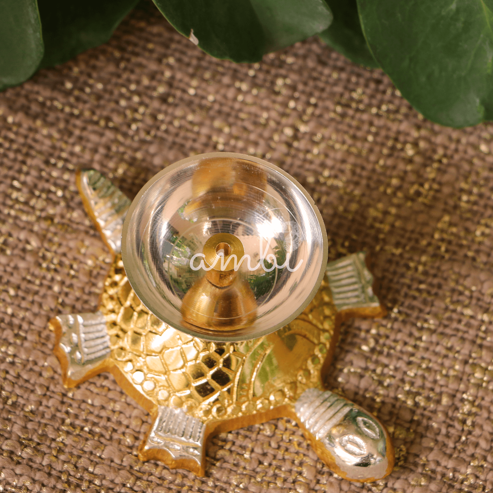 100% Pure Brass Tin Polished Tortoise Deepam