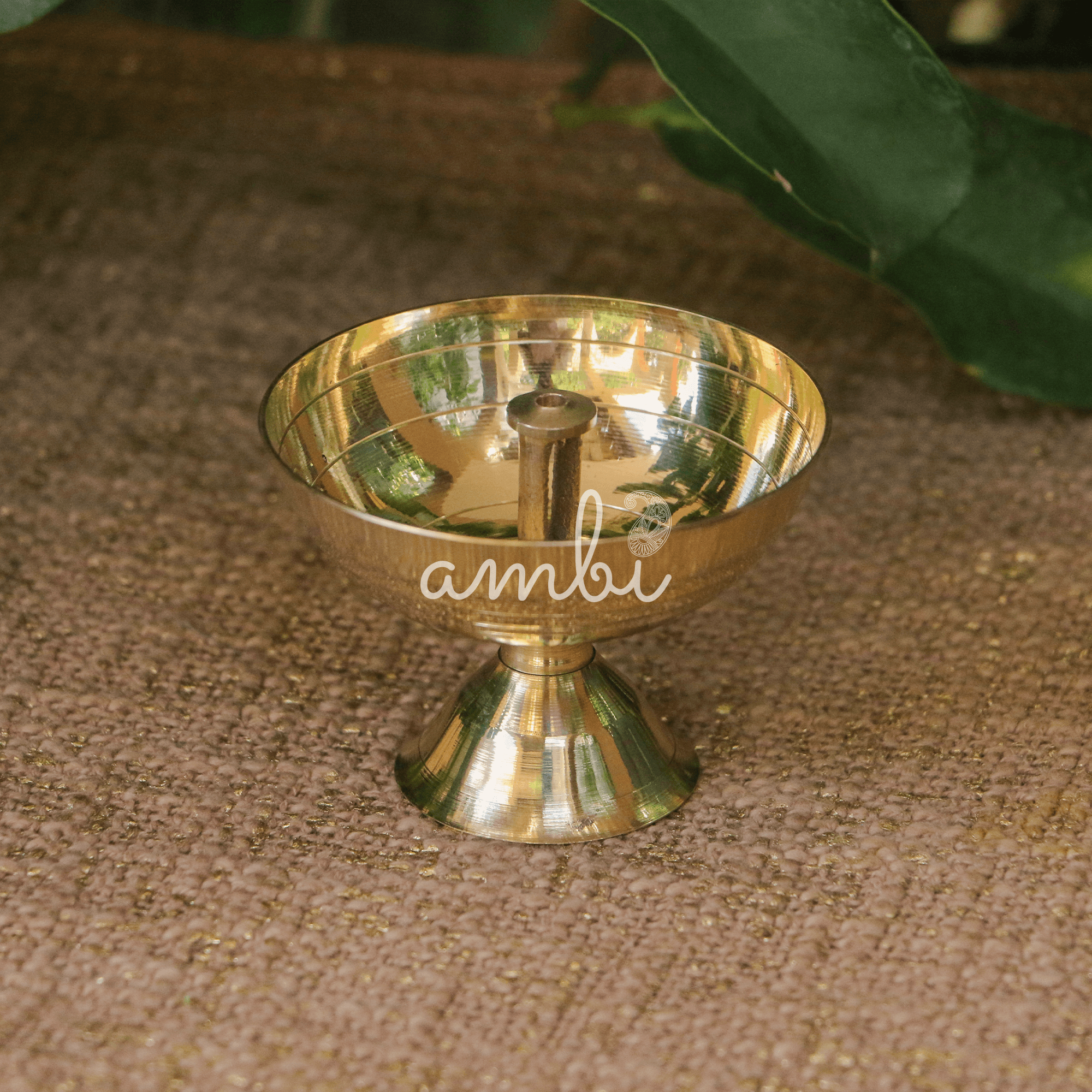 100% Pure Brass Pooja Akhand Deepak / Diya - Large