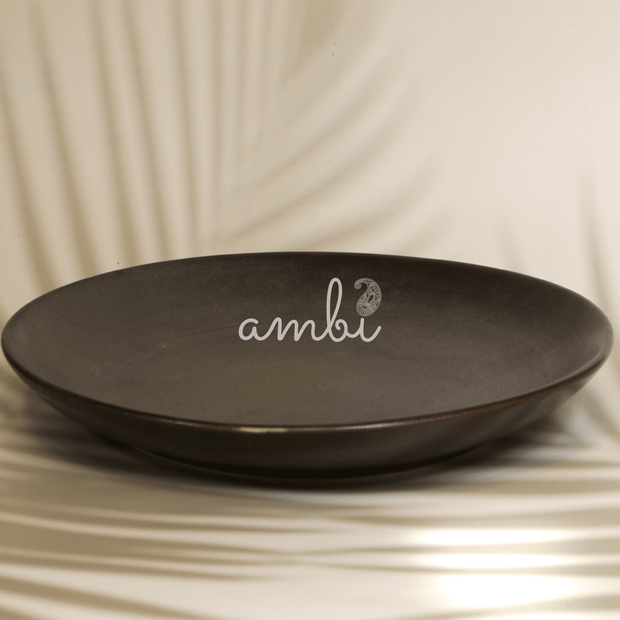Ambi Stoneware Charcoal Black Dinner Plate 10 inches