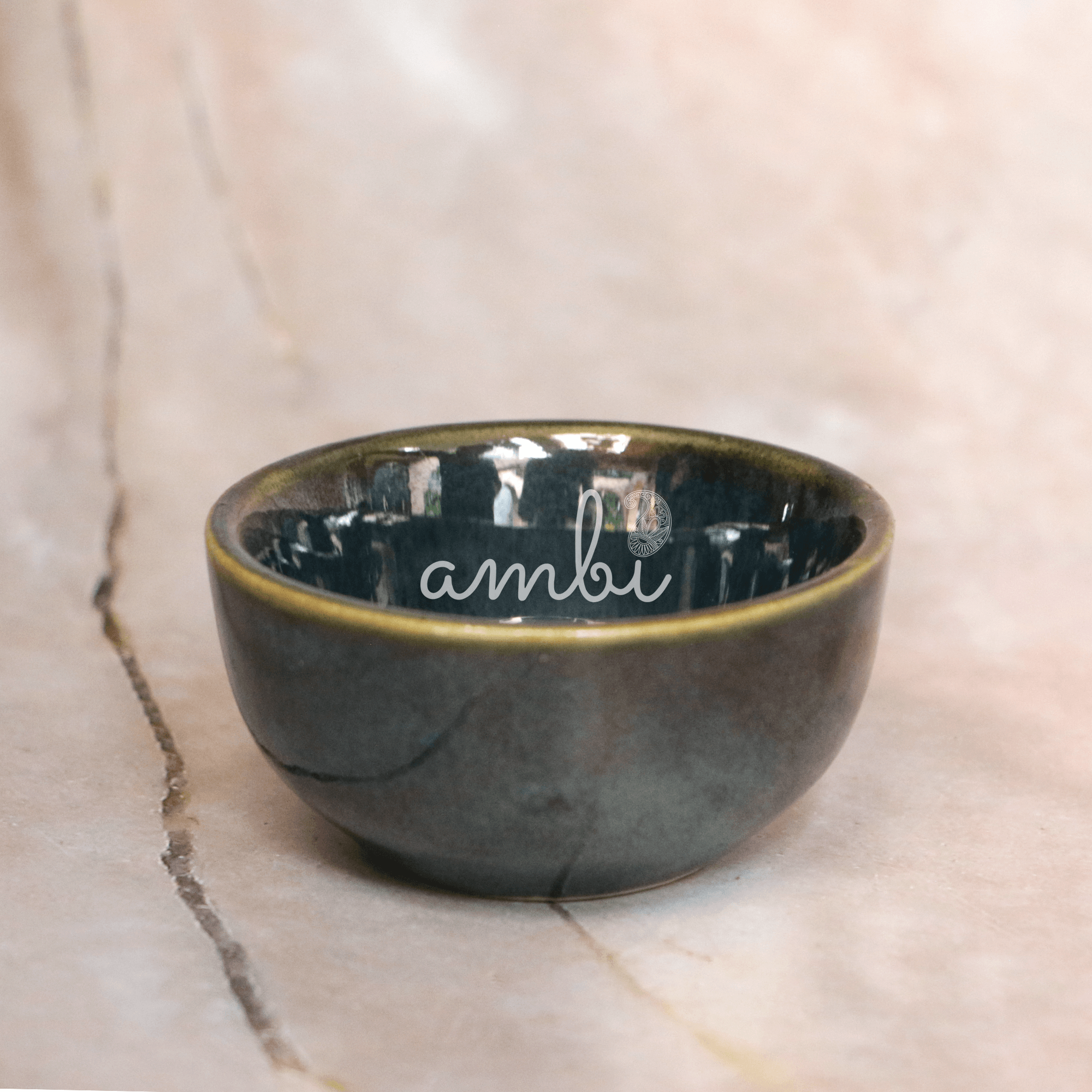 Ambi Handmade Emerald Blue-Green Nut Bowl Small Set of 4