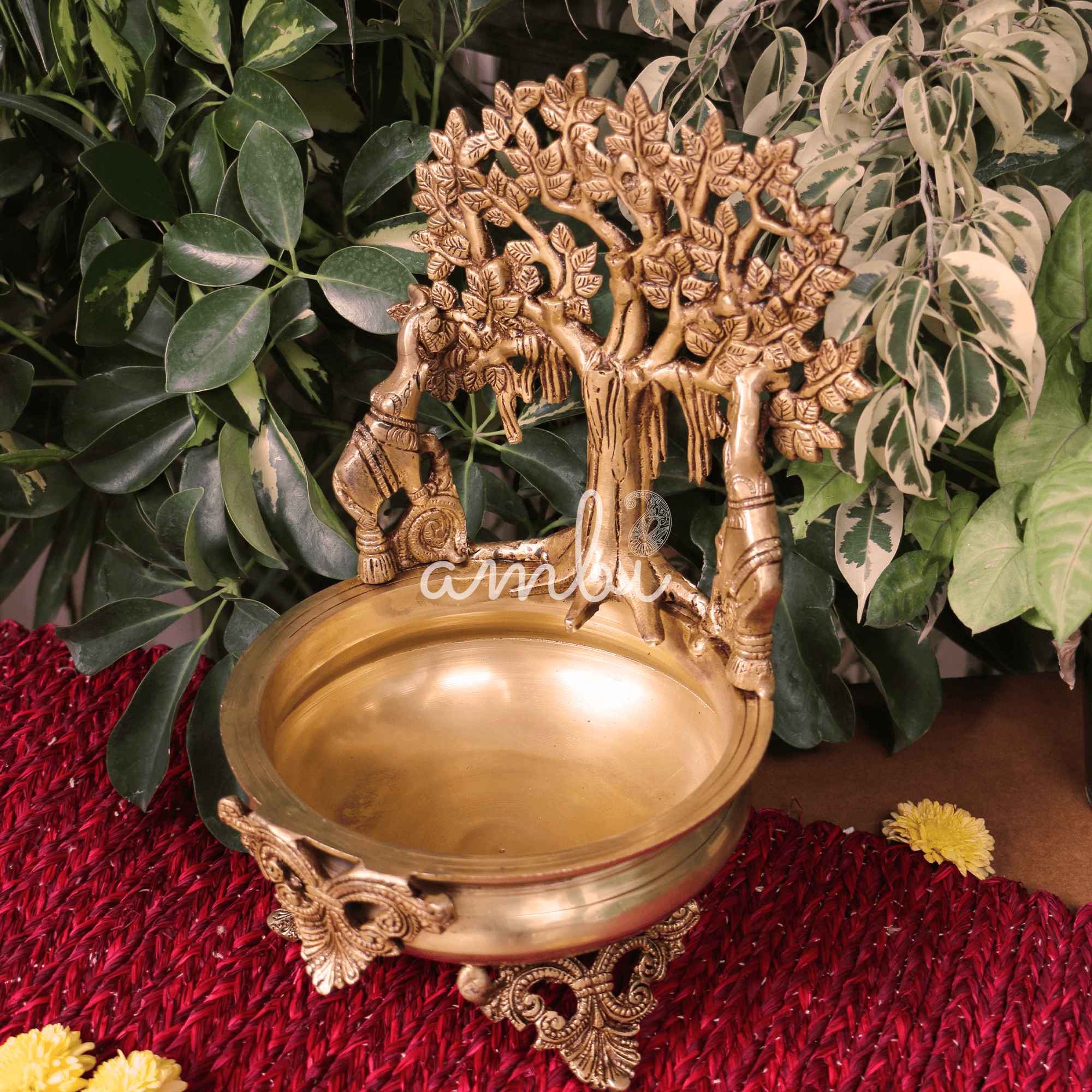 Pure brass Ethnic Traditional Tree of Life Large Urli
