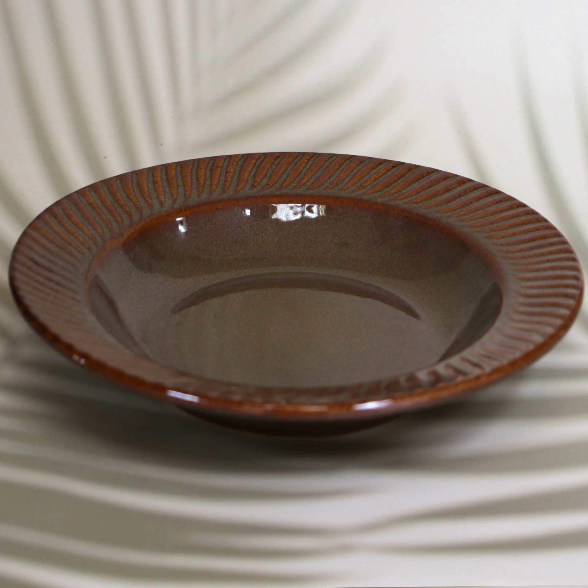 Ambi Glazed Brown Deep Bowl 10 inches
