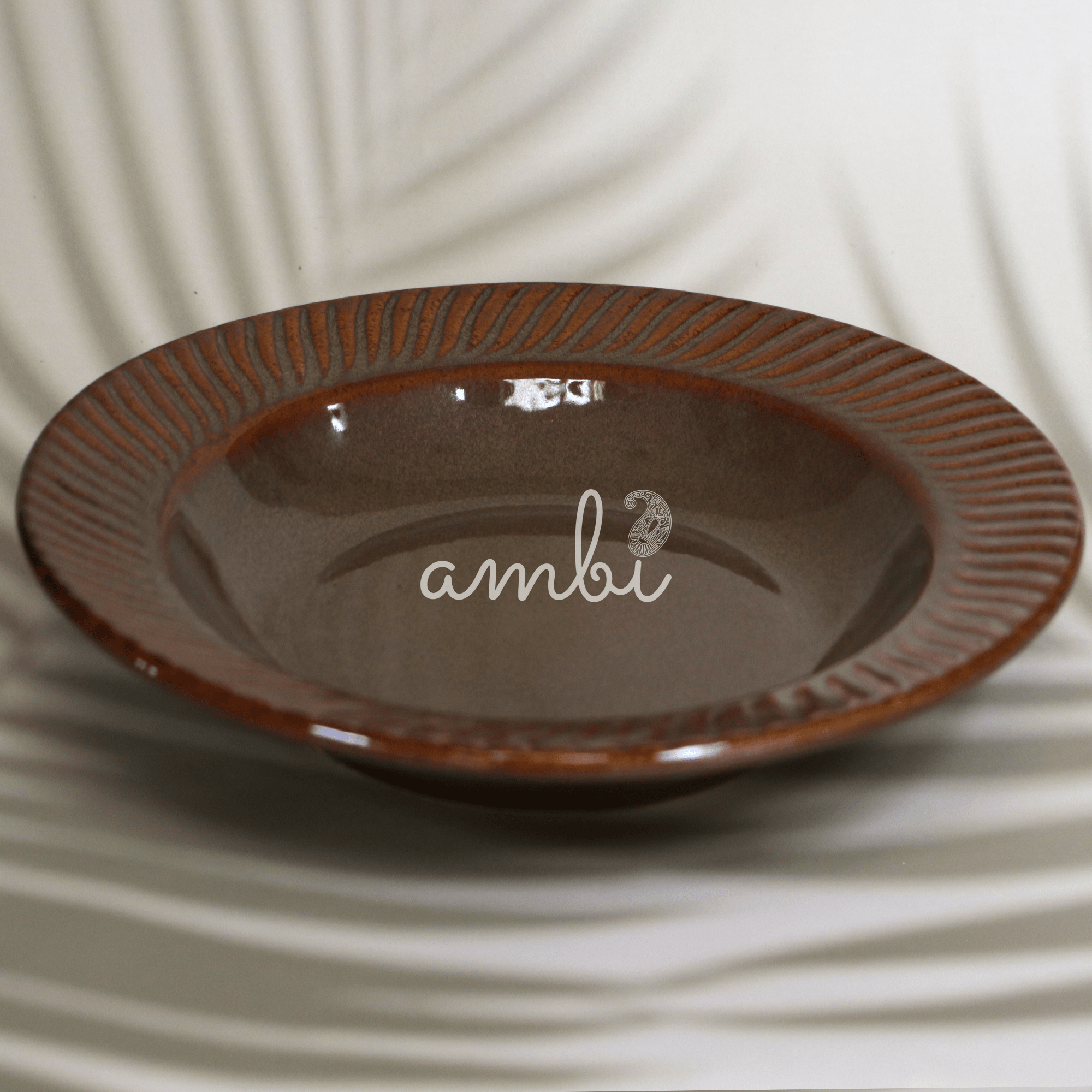 Ambi Glazed Brown Deep Bowl 10 inches
