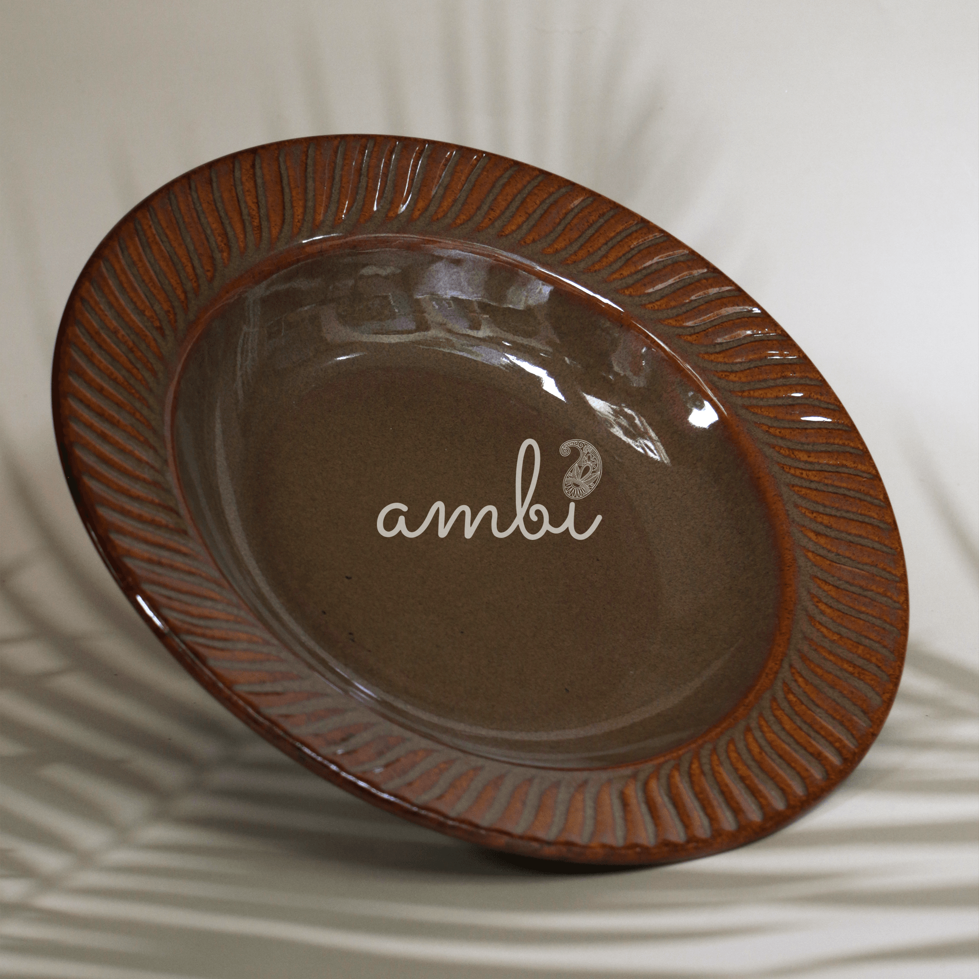 Ambi Glazed Brown Deep Bowl 10 inches