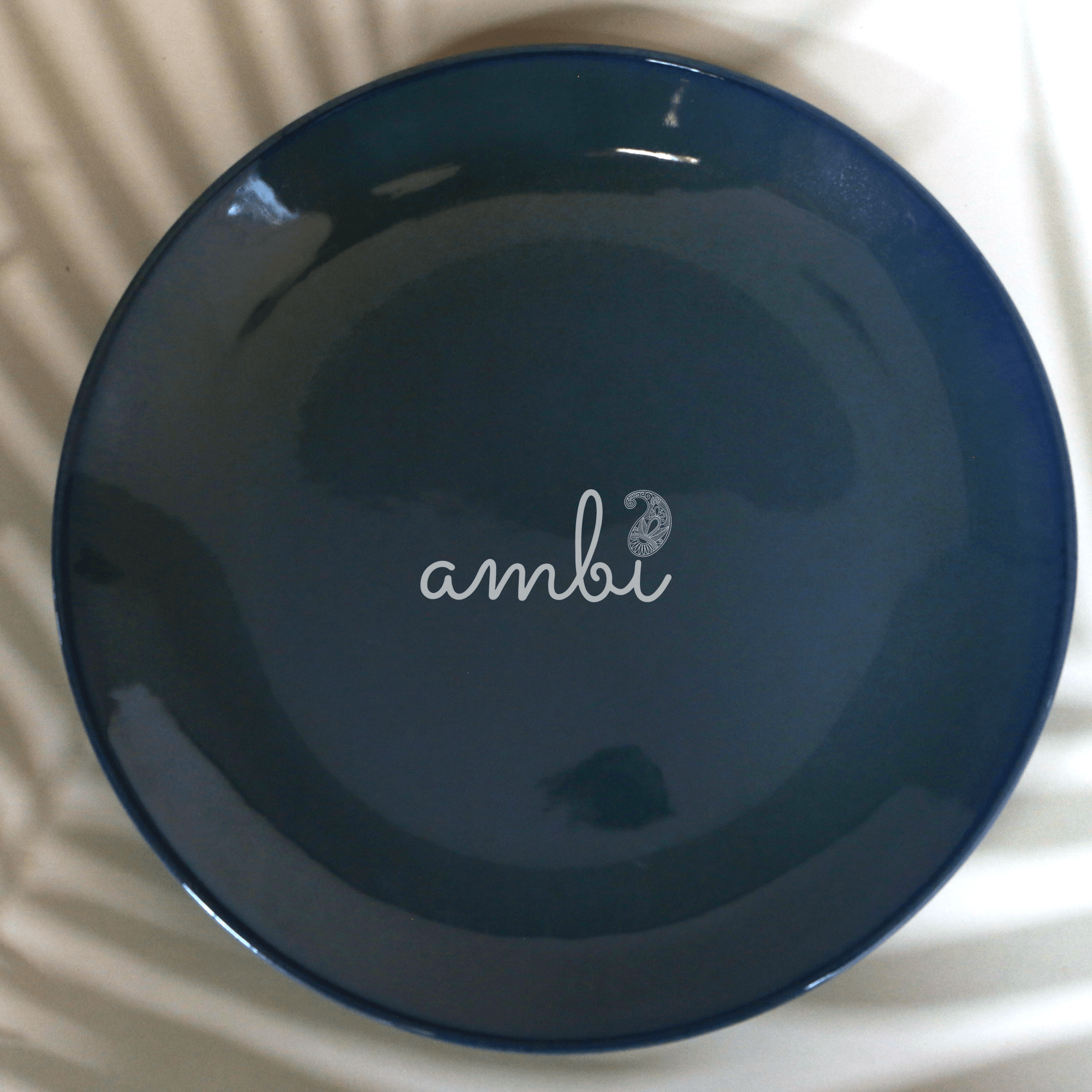 Ambi Ceramic Glazed Deep Blue Dinner Plate 10 inch