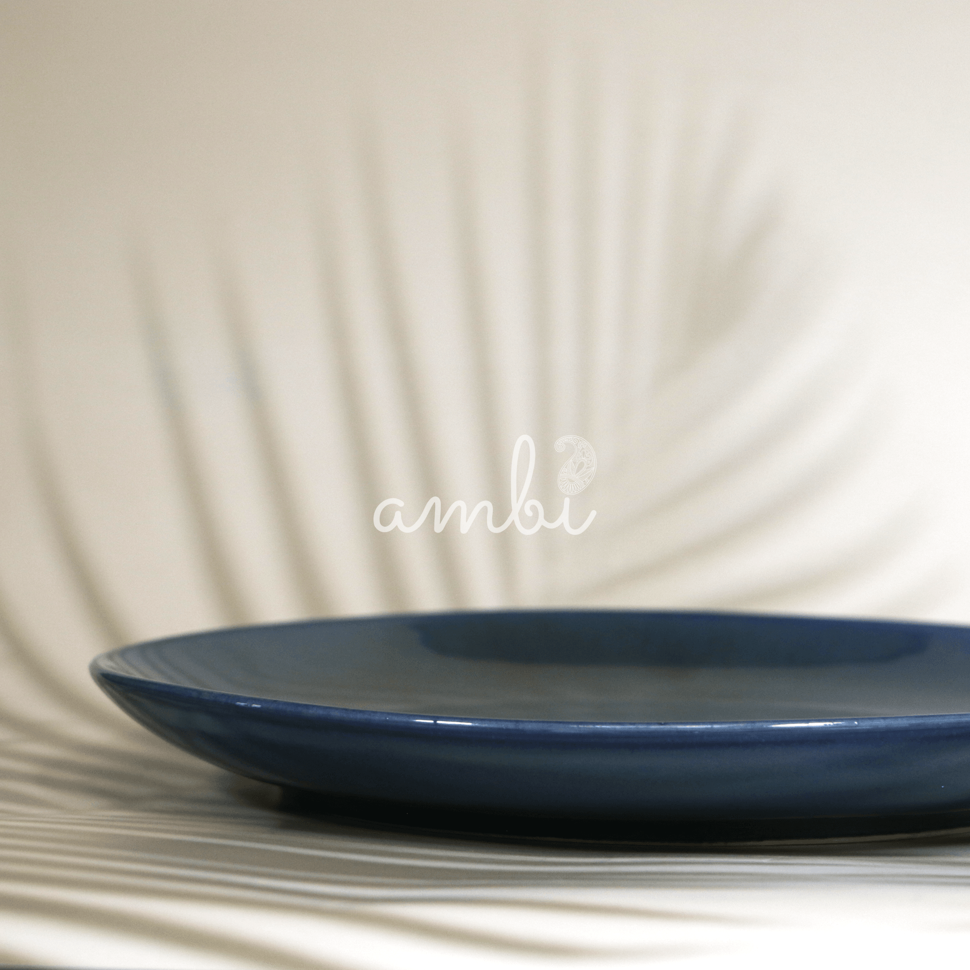 Ambi Ceramic Glazed Deep Blue Dinner Plate 10 inch