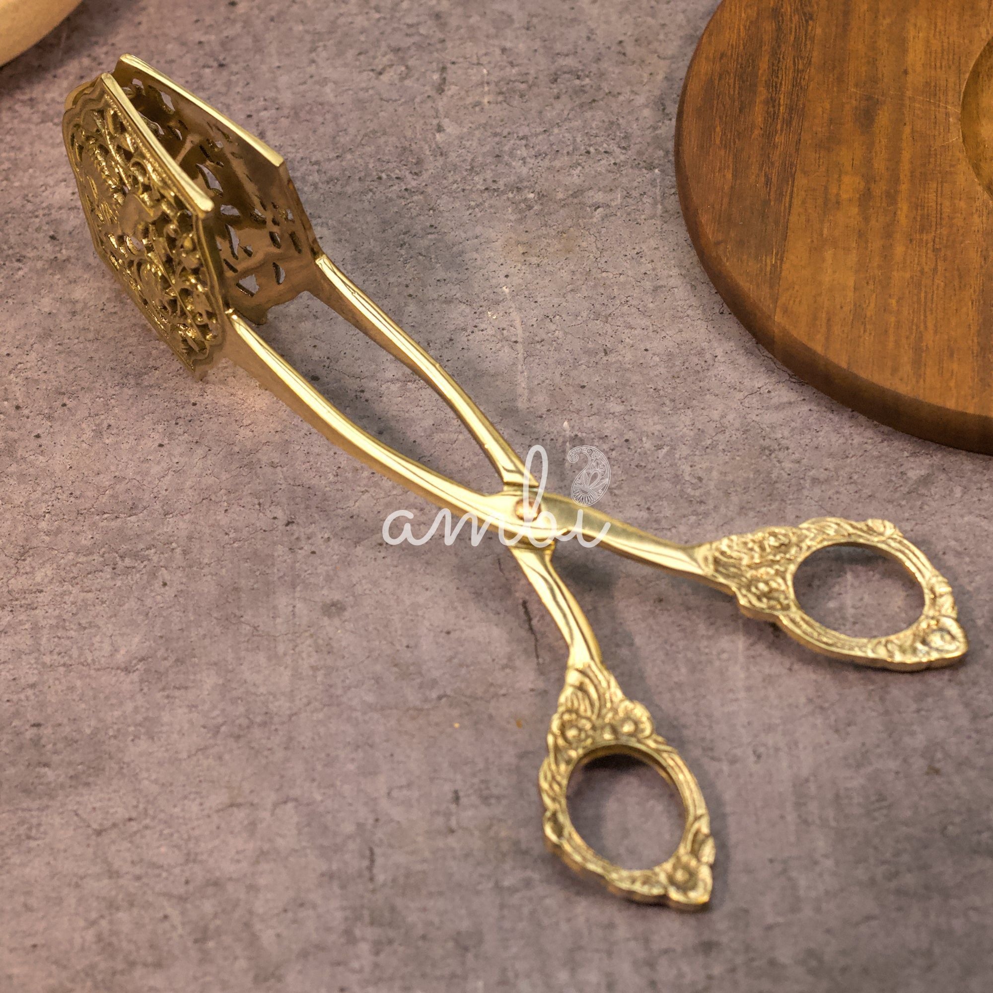AMBI Vintage Finish Pure Brass Tongs