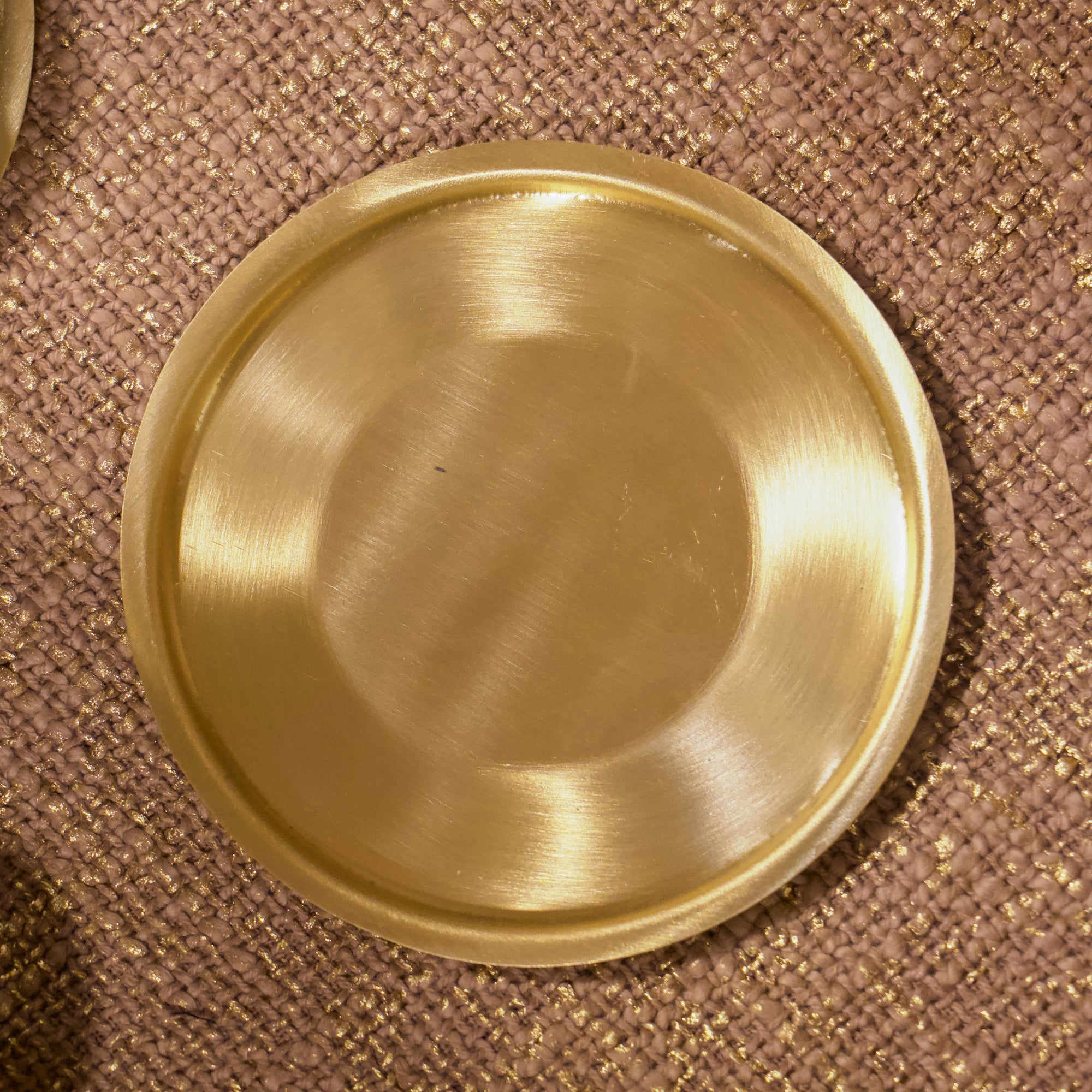 Handcrafted Pure Brass Coasters - Gold Matt