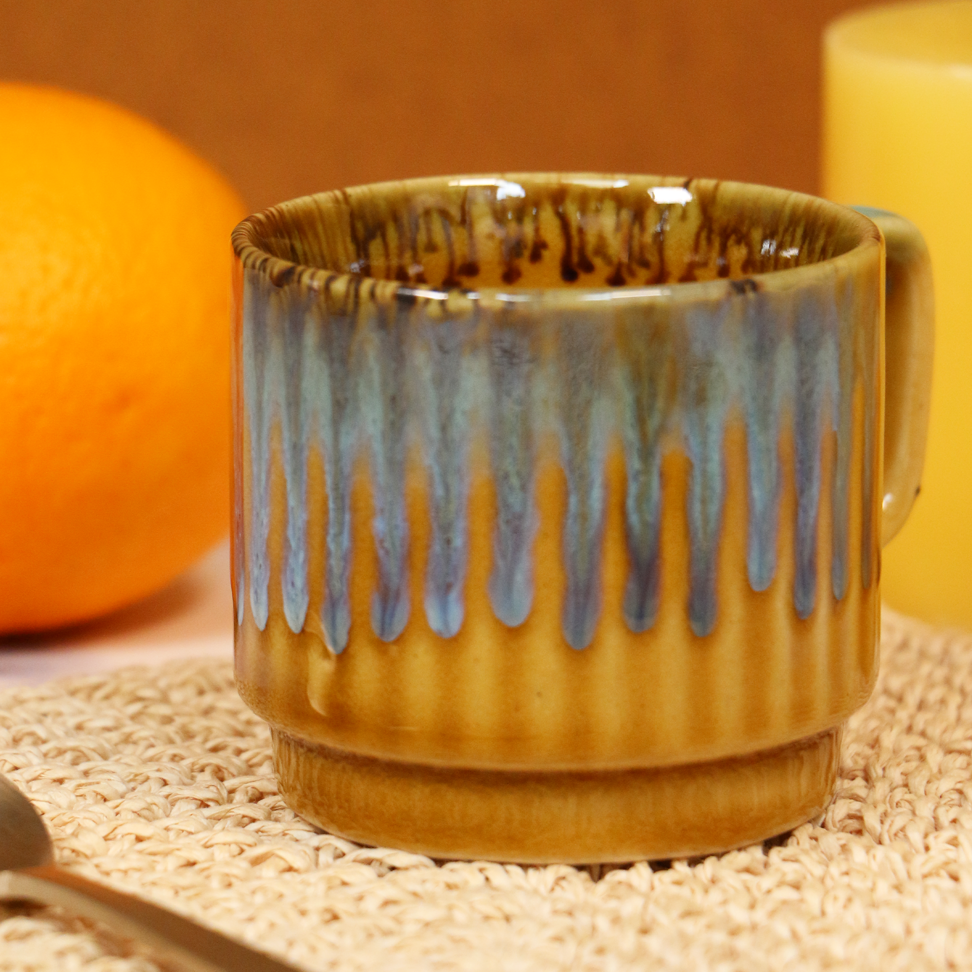 Handmade Artisanal Mustard Coffee Mug | Set of 2 | 150 ml