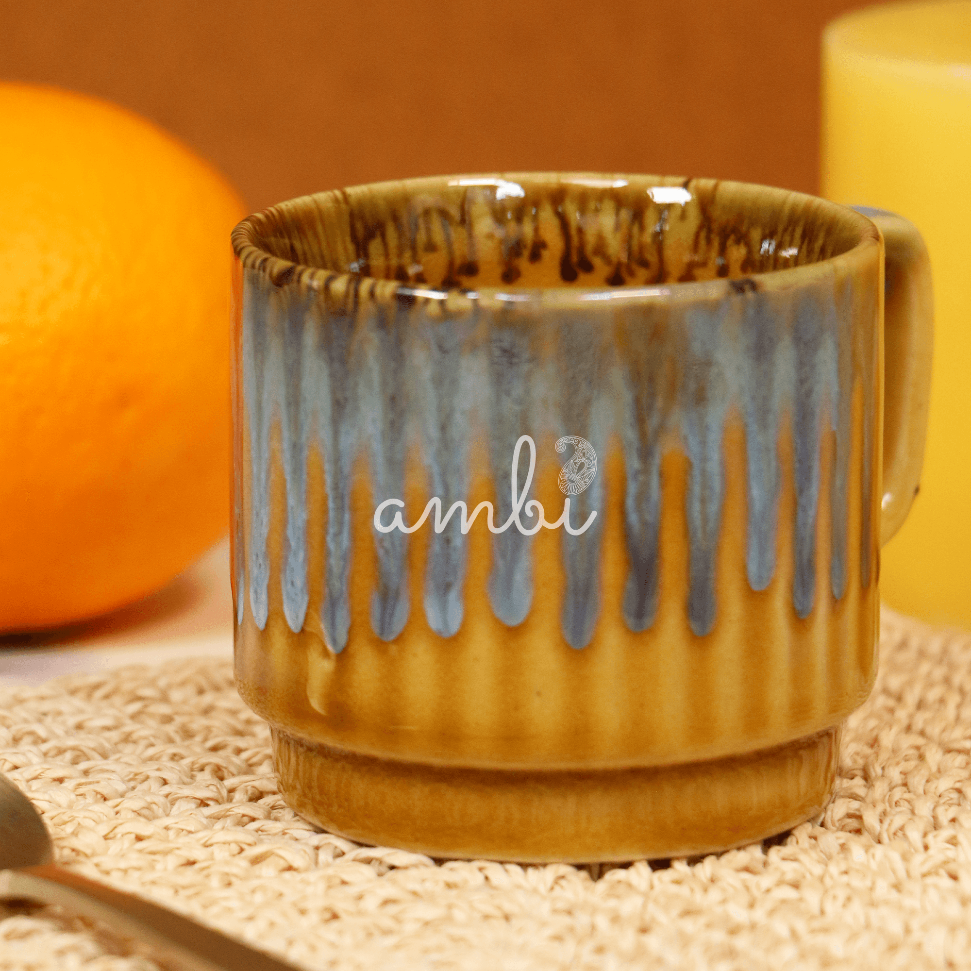 Handmade Artisanal Mustard Coffee Mug | Set of 2 | 150 ml