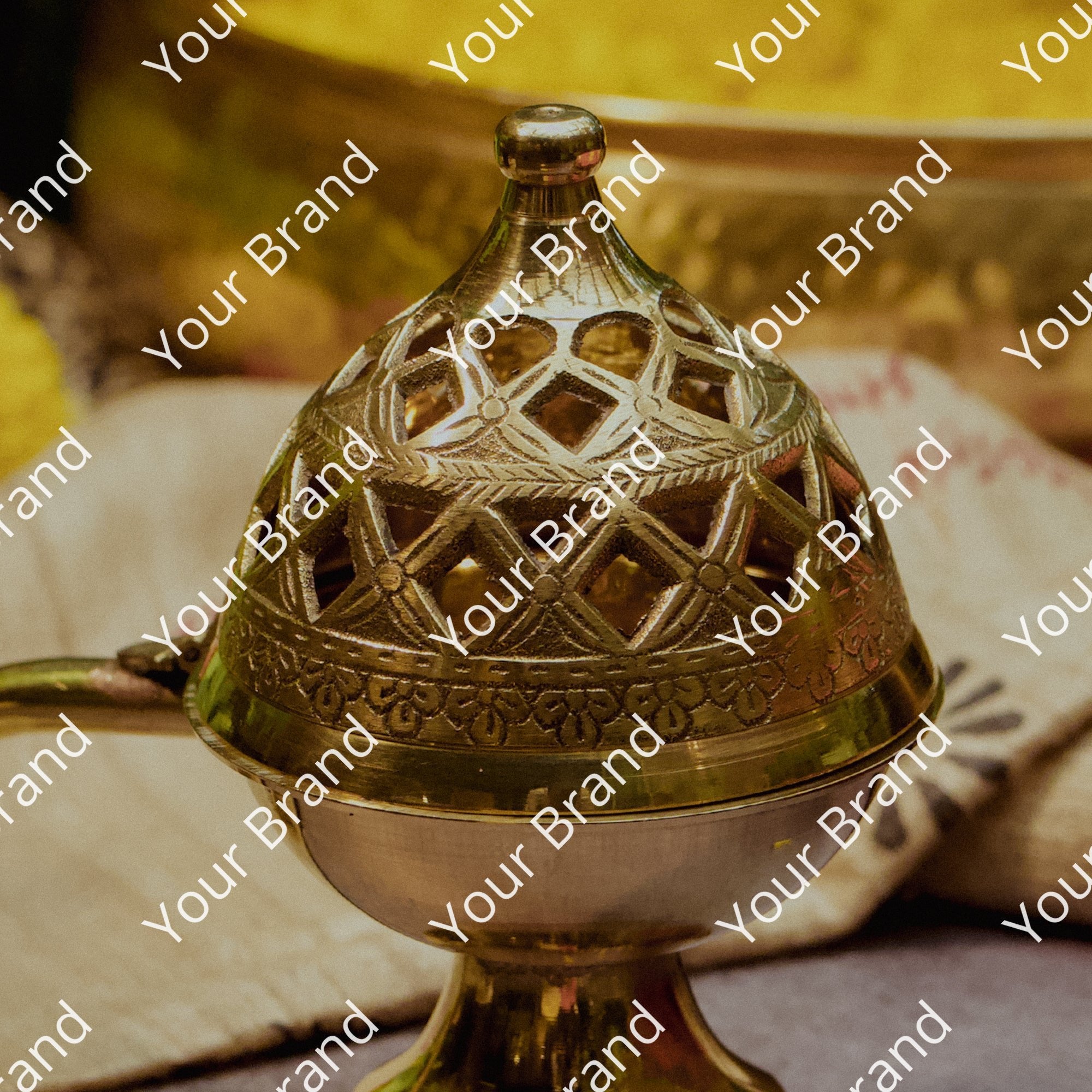 AMBI Brass Dhuni Loban Sambrani Incense Burner Large