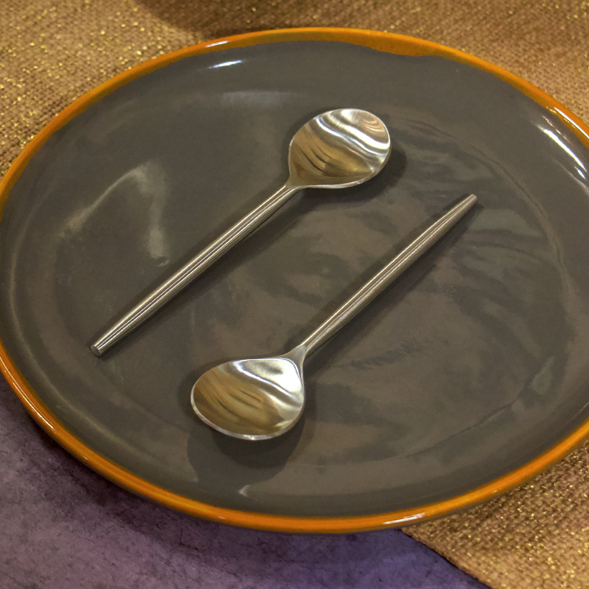 Handcrafted Steel Regular Dining Spoons - Matt Finish