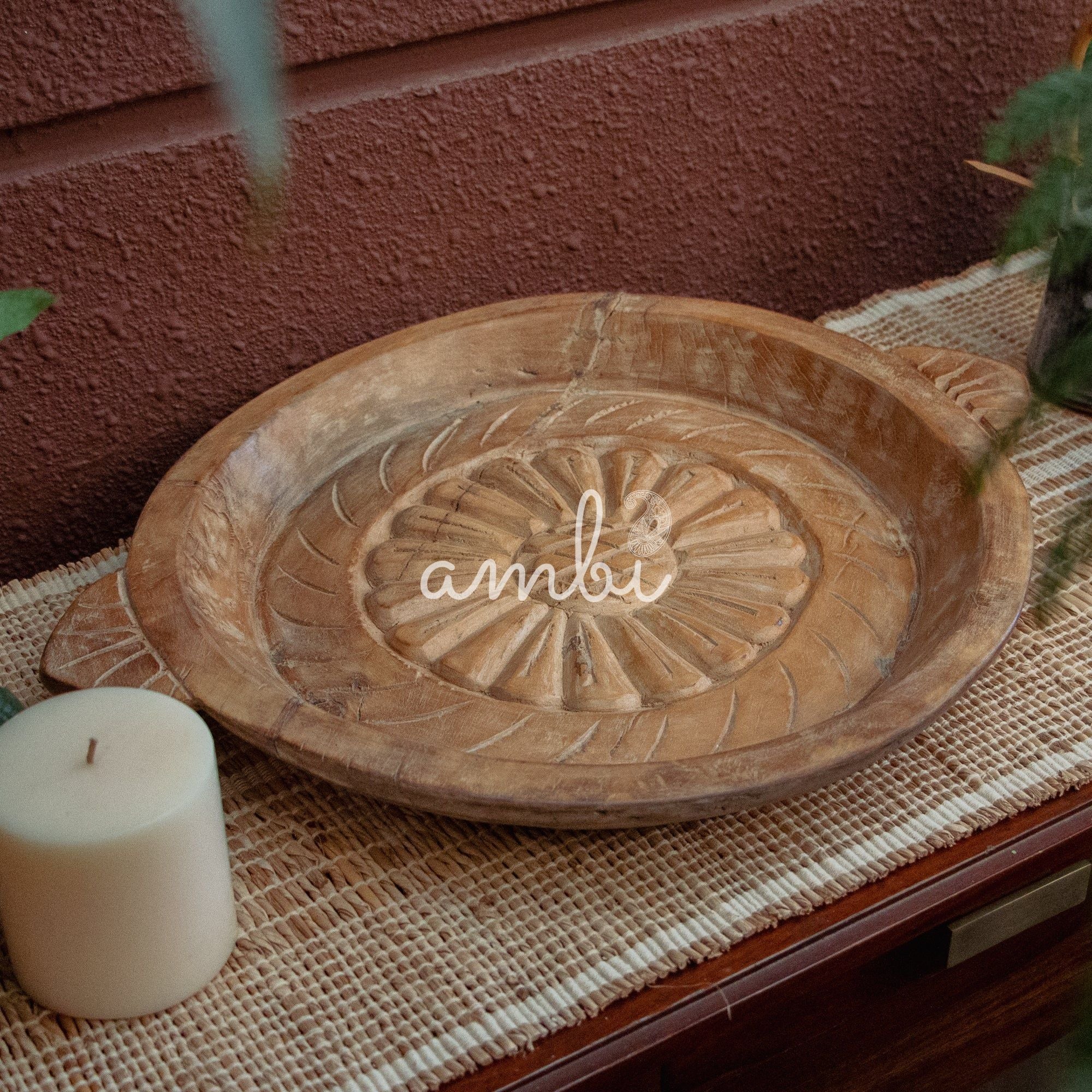 Vintage Wooden Parat - Flower Design