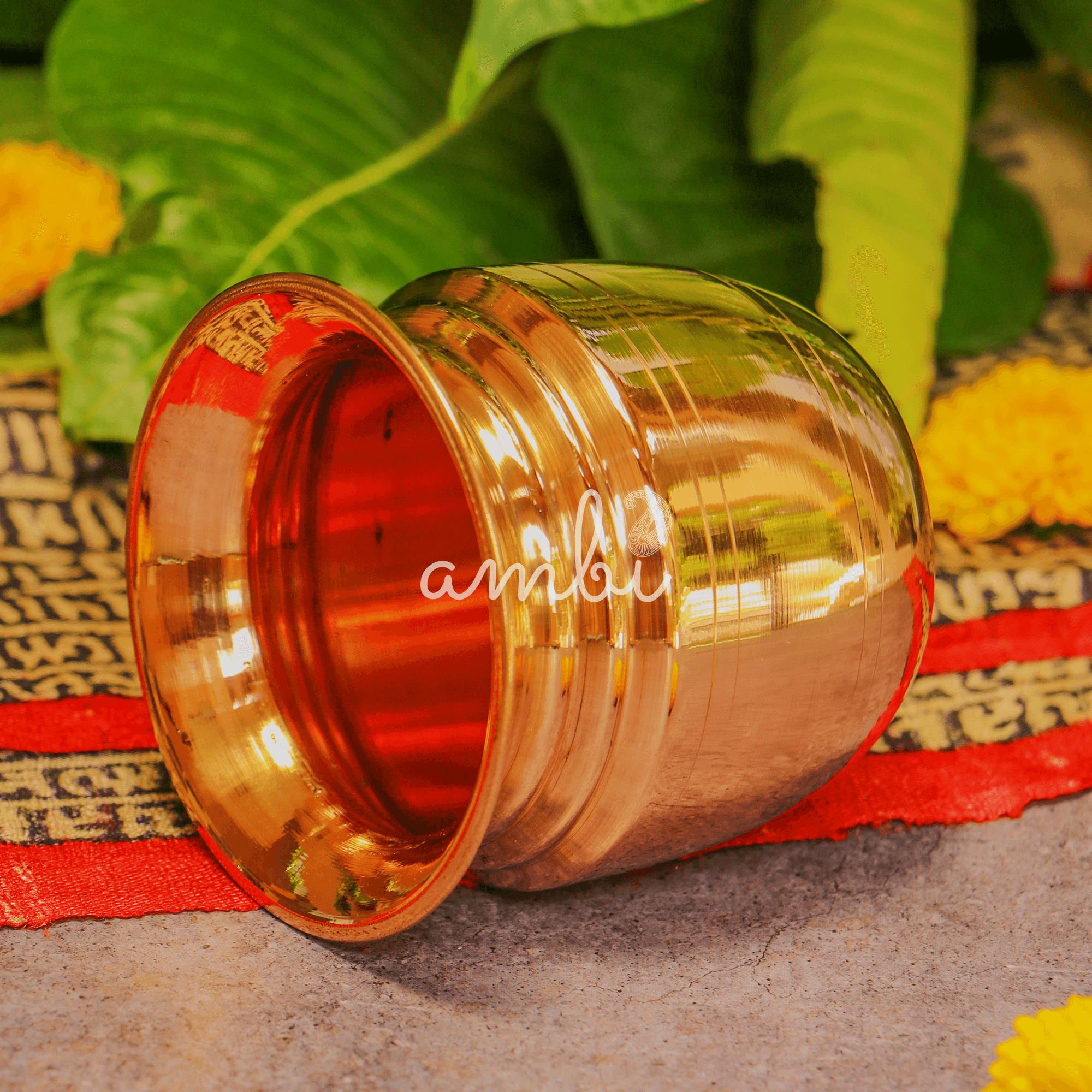 100% Pure Copper Traditional Water Kalash - Medium Size - Narrow Neck - 350 ML