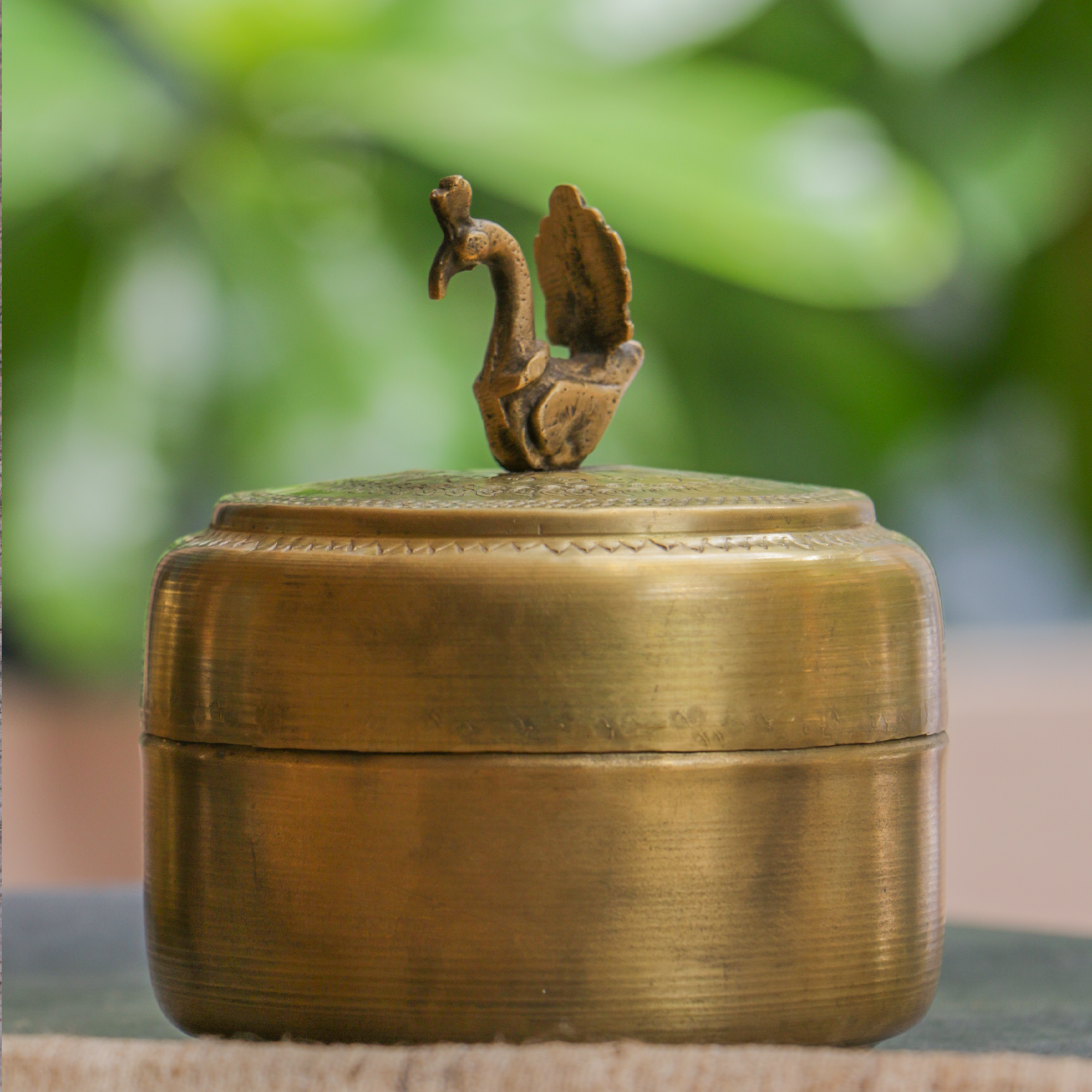 Ambi Vintage Brass Bird Jewellery Box - Medium