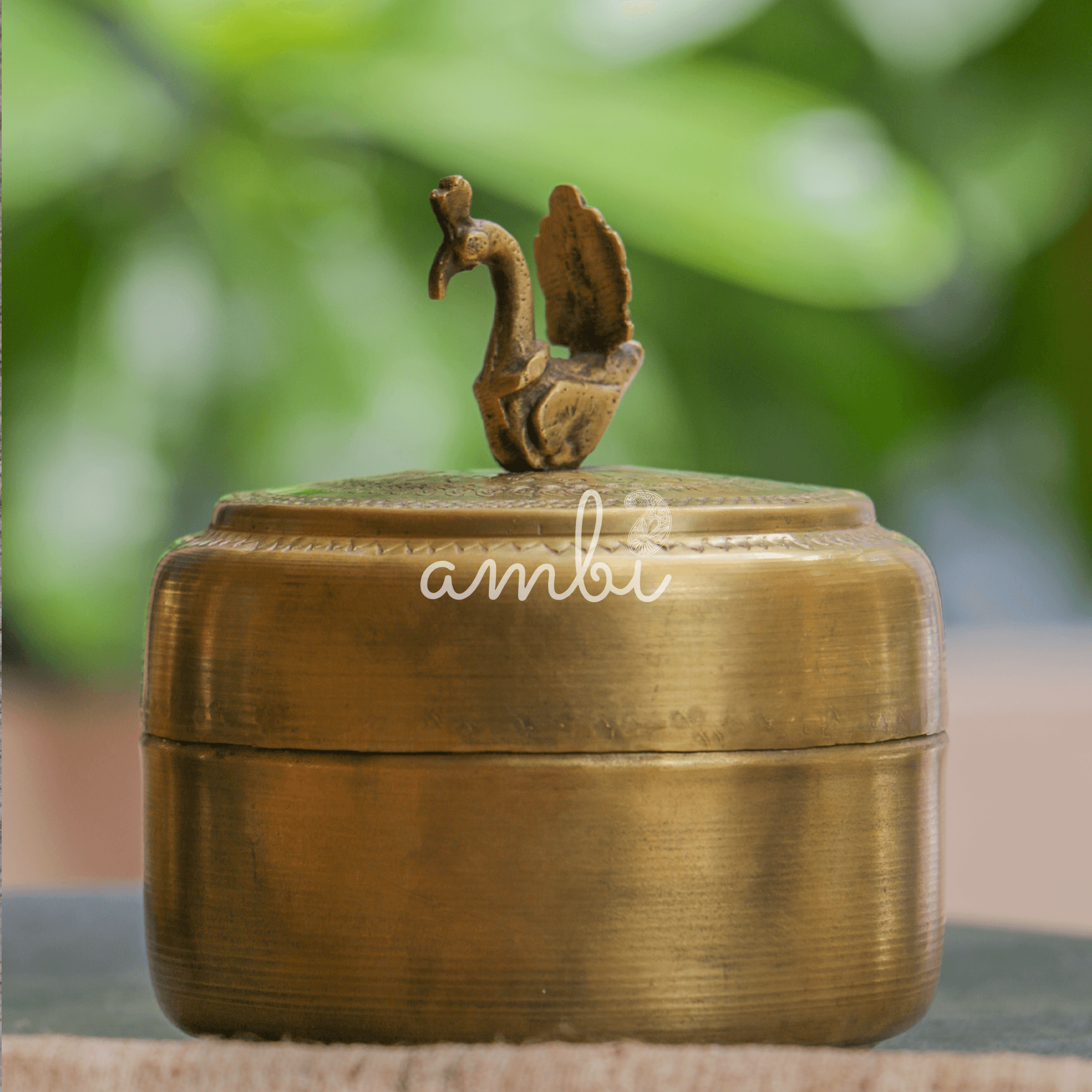 Ambi Vintage Brass Bird Jewellery Box - Medium