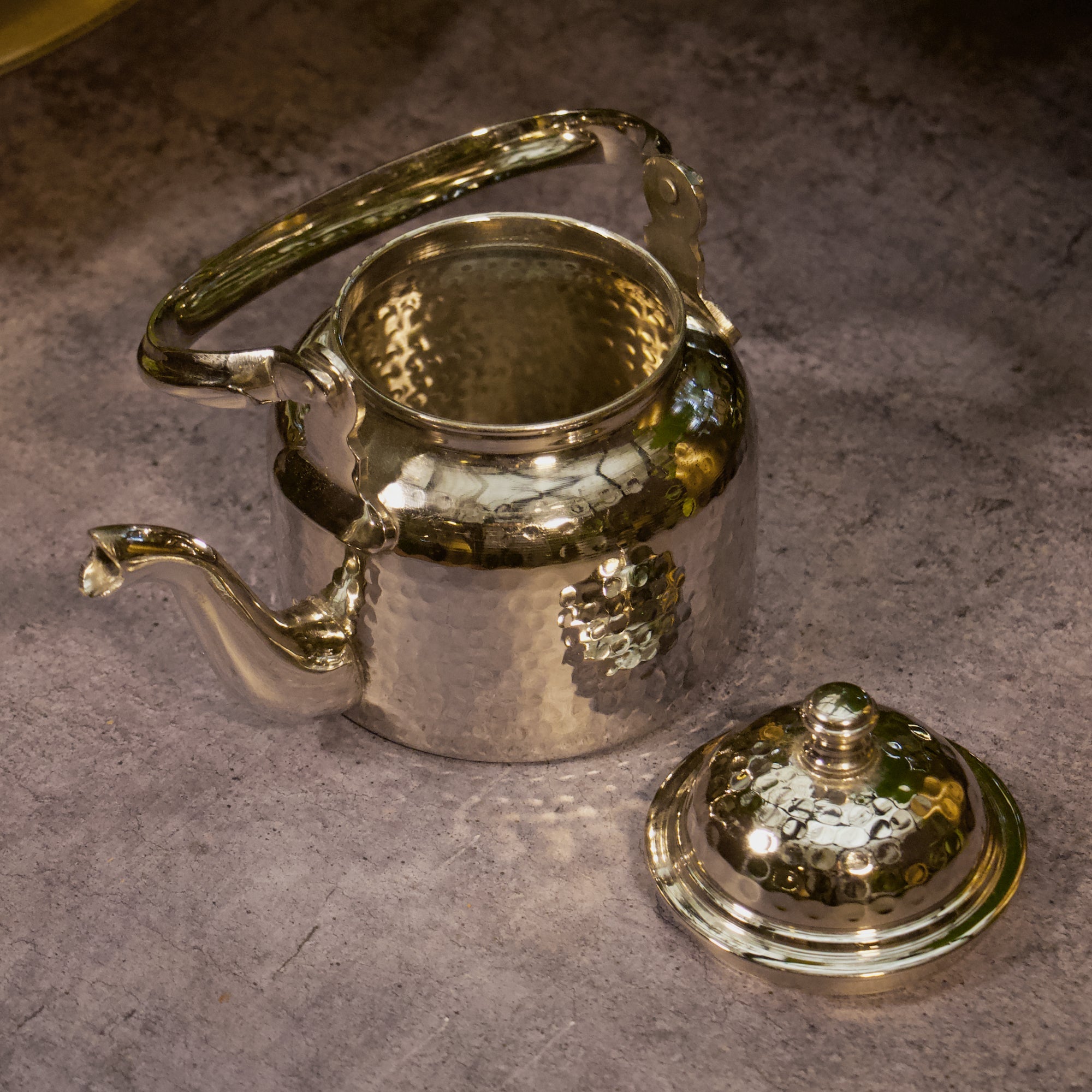 Silver Finish Pure Brass Kettle - 500 ML