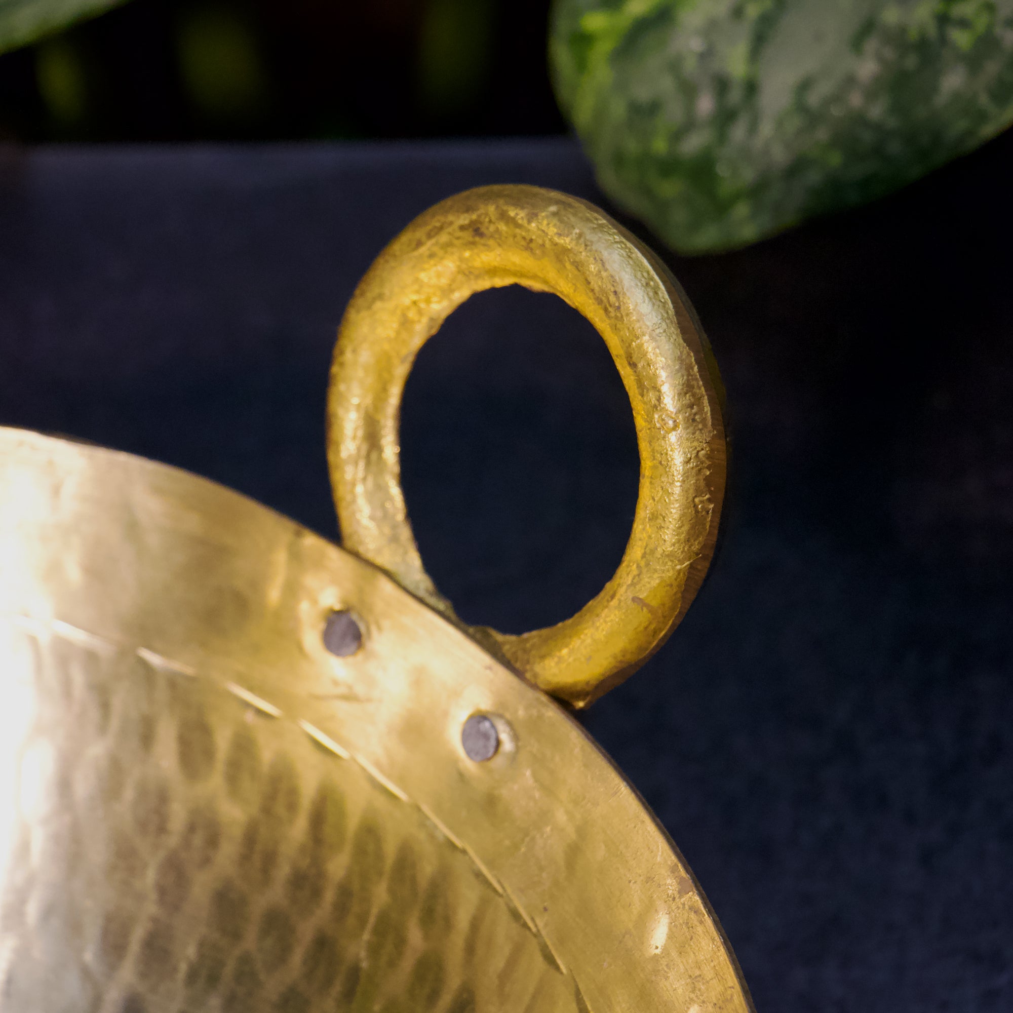 Pure Brass Traditional Hammered Kadhai / Kadai - 12 inches diameter