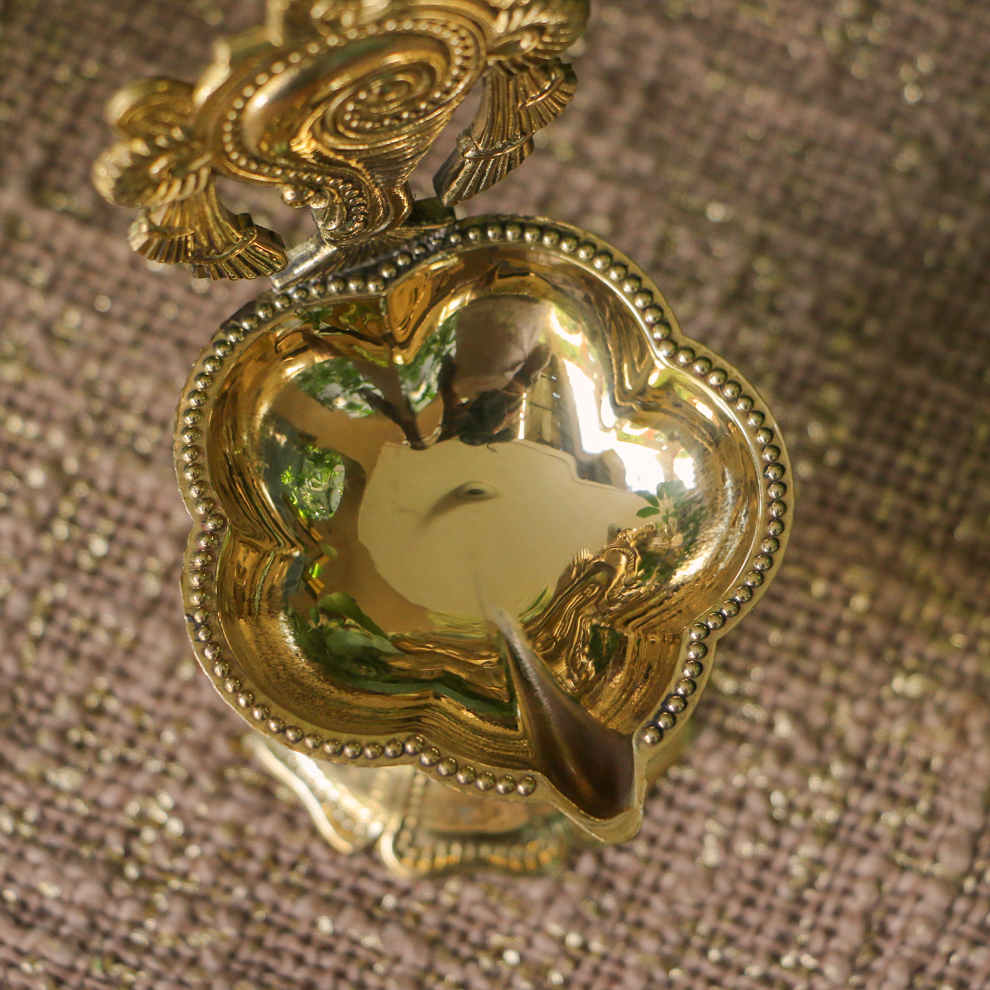 100% Pure Brass Shankha Deepam - Small