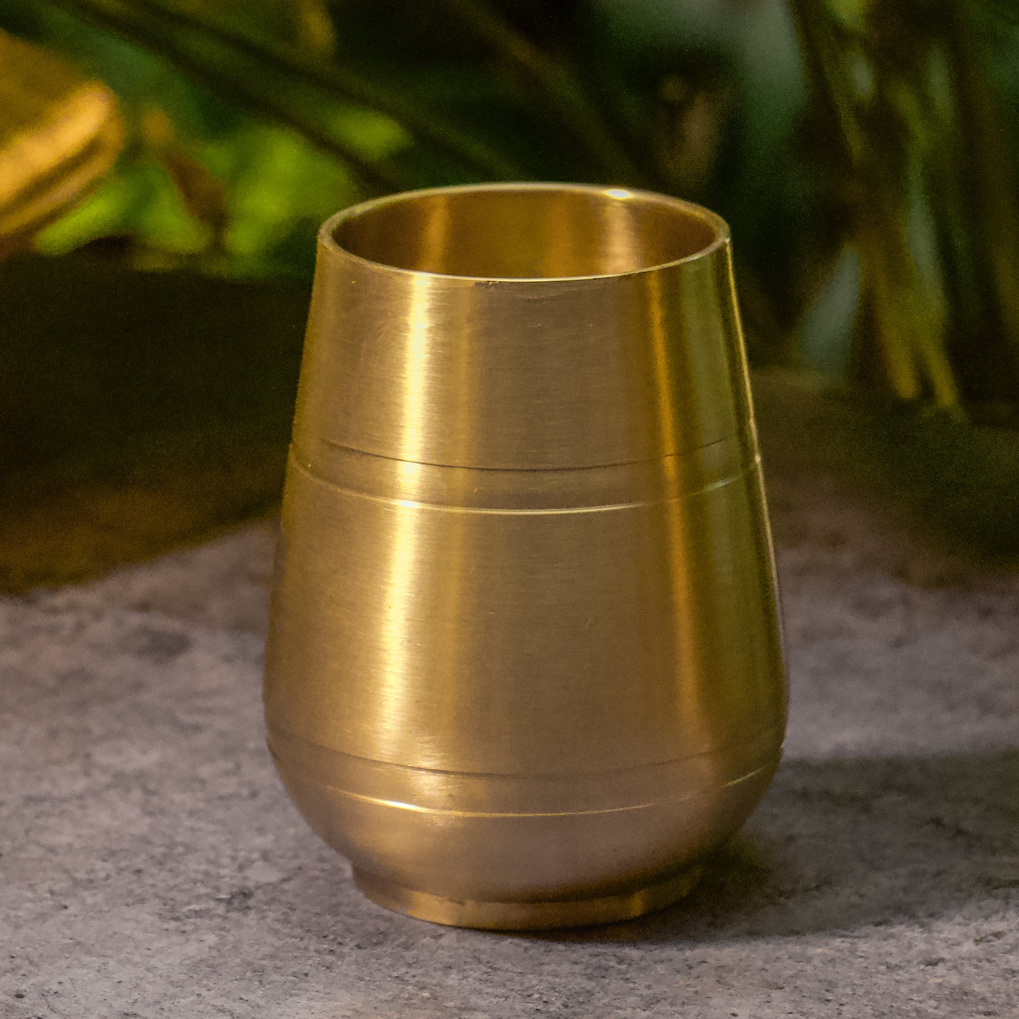 AMBI Pure 100% Lead Free Kansa Damru Shaped Water Glass 330 ml