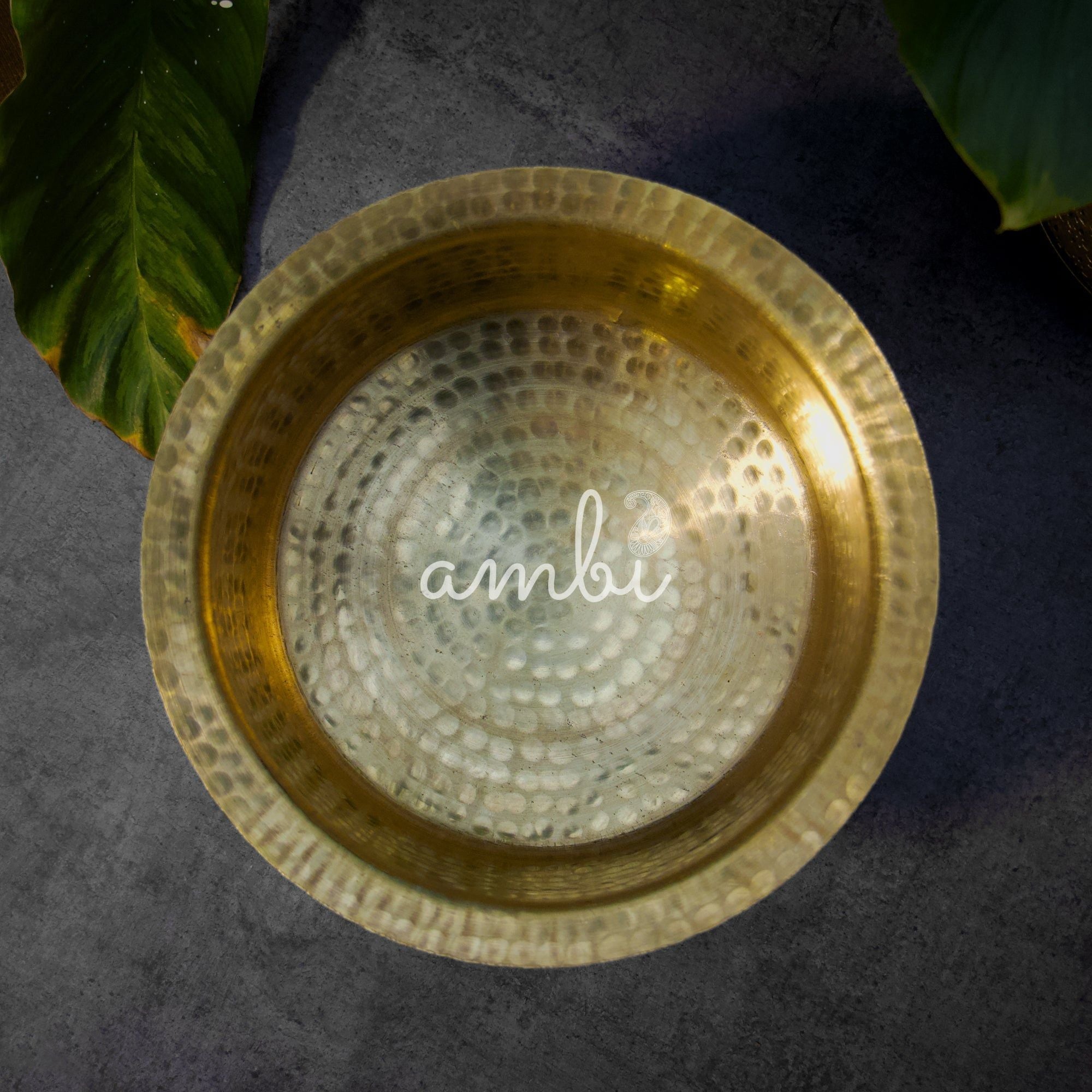 Beautiful Pure Brass Traditional Hammered Patila - 5 Lts