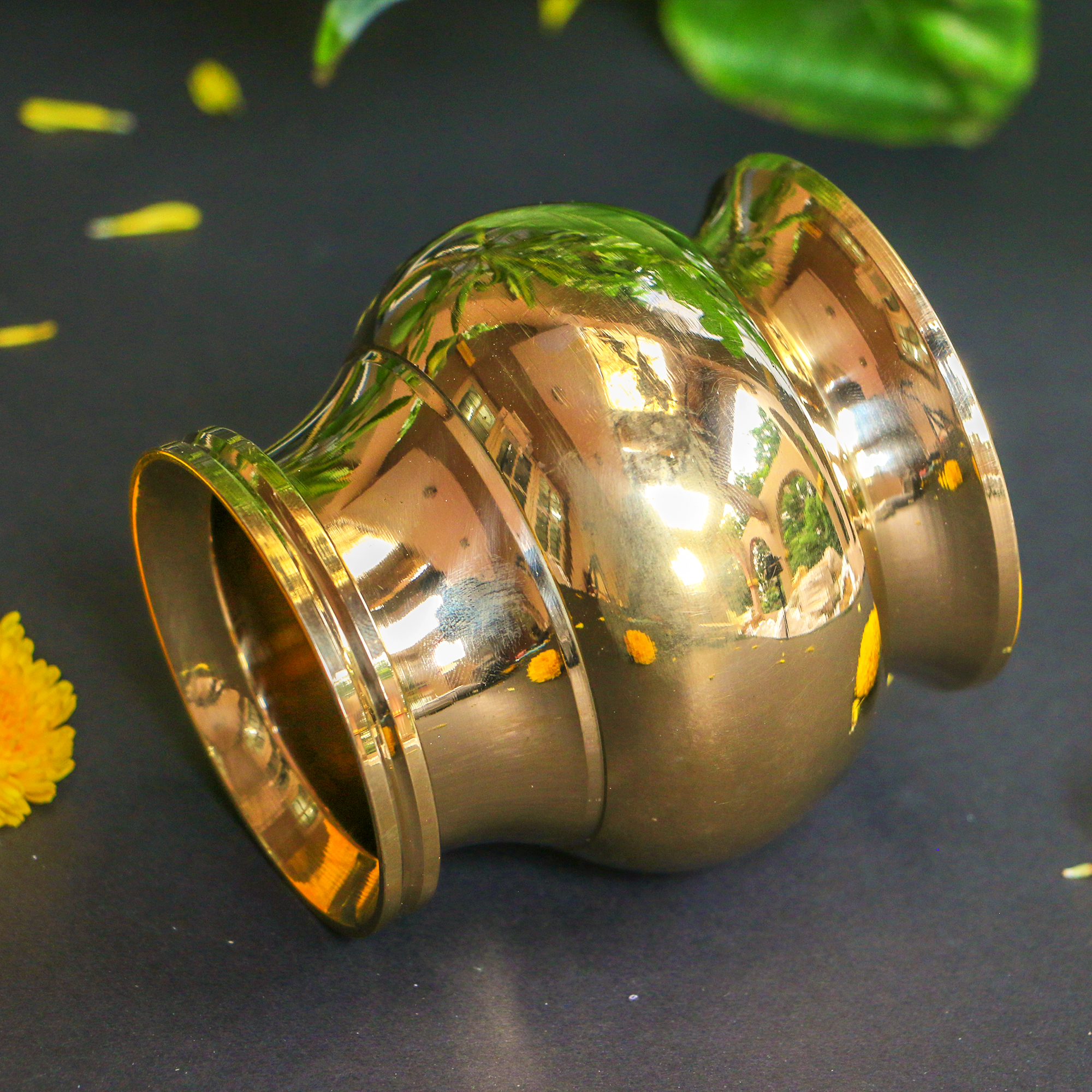 100 % Brass Kindi Lota Kalash for Pooja or Water Storage - Heavy Base