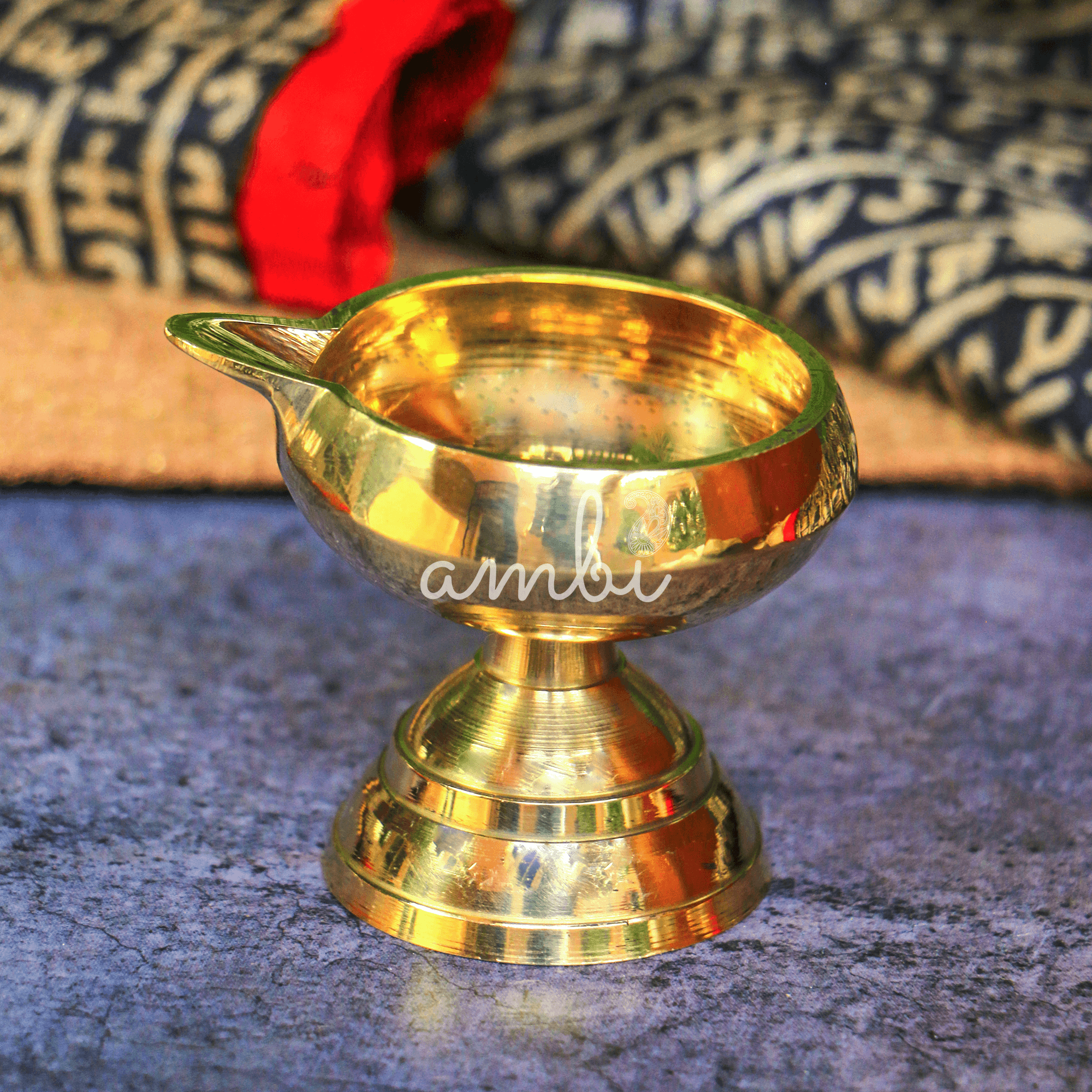 100% Pure Brass Pooja Kuber Deepam / Deepak / Diya - Small Height - 5 cms (2 inches)