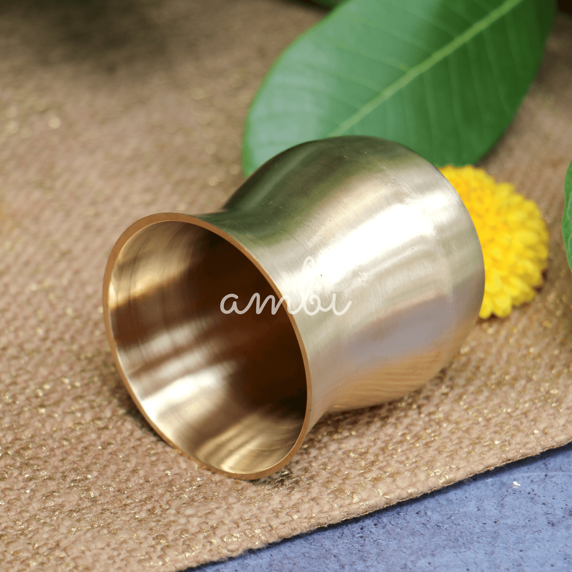 100% Pure Kansa Lota Shaped Elegant Water Glass - Diameter 2.5 inch - 150 ML