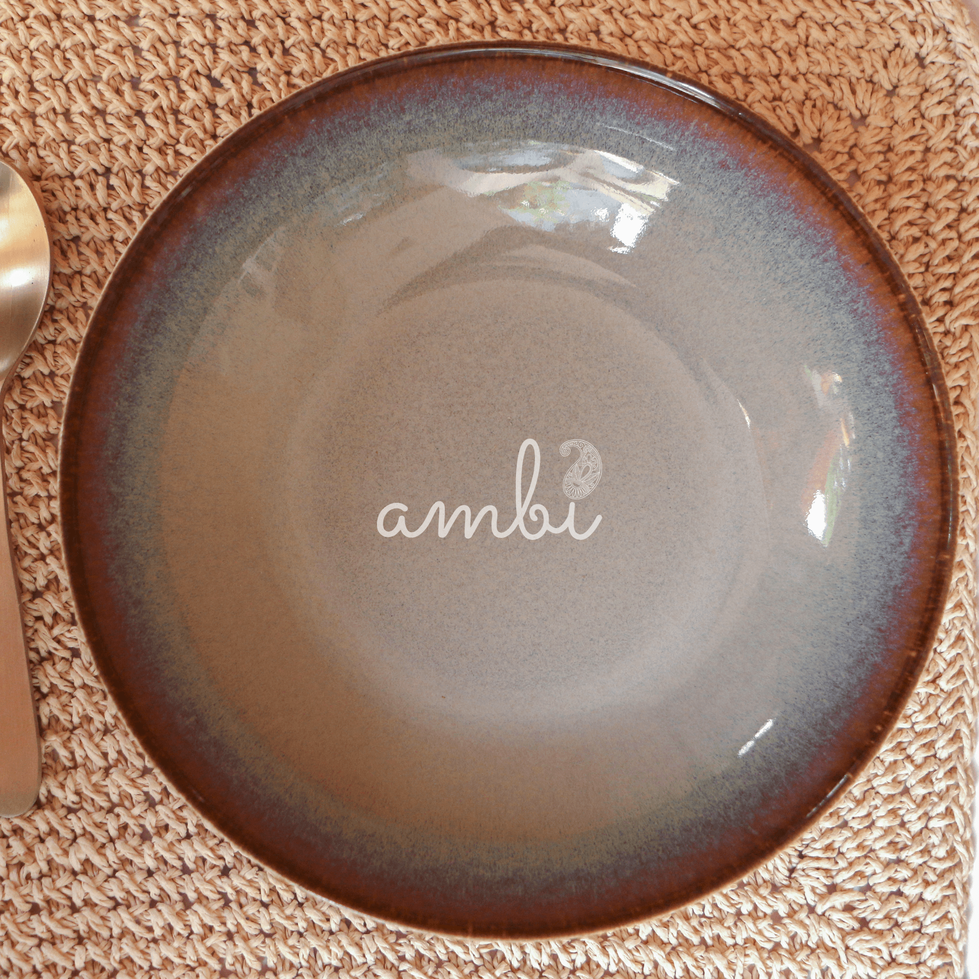 Ambi Handmade Elegant Glazed Salad Bowl 8 inch