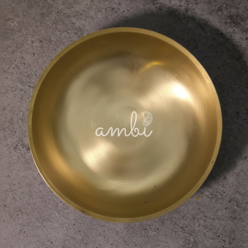 AMBI 100% Pure Lead Free Kansa Small Plate Handcrafted, Durable, Elegant | Dahiwada Plate | Dessert Plate | Puja Plate - 5 Inch