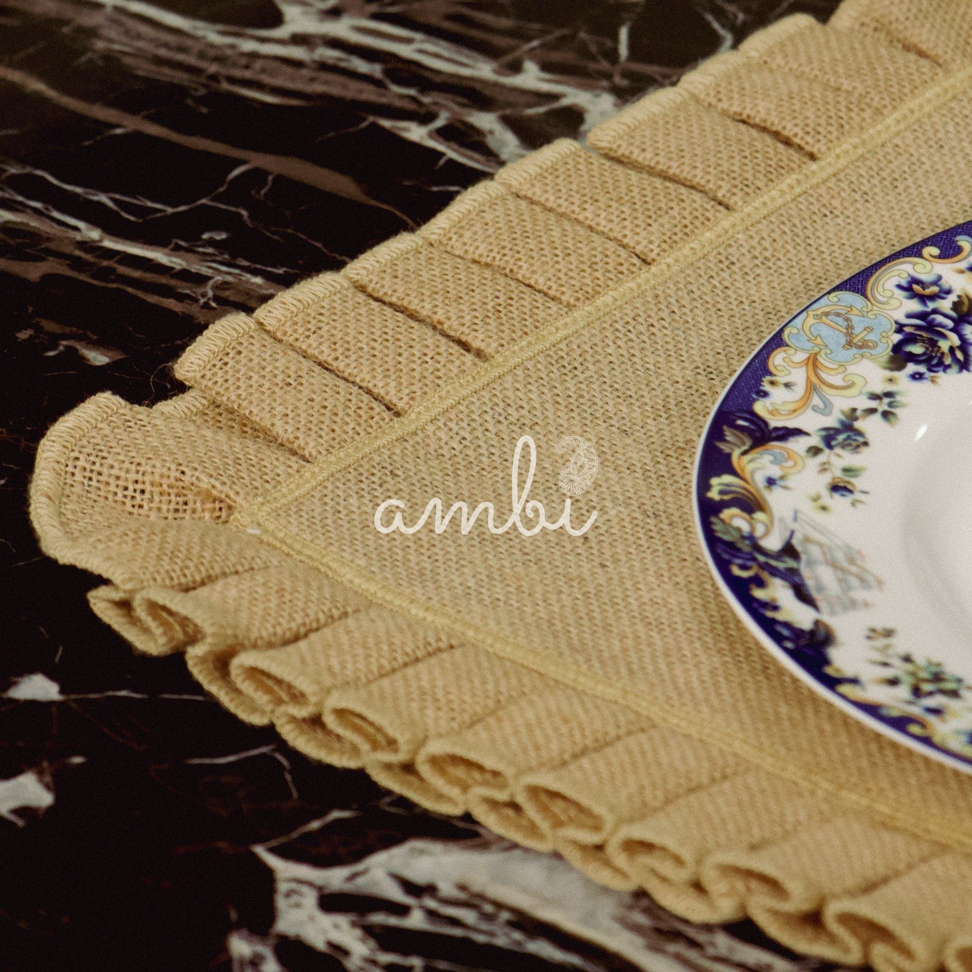 2026 Collection - Handmade Jute Table Runner Set with 8 Table Mats with Loops