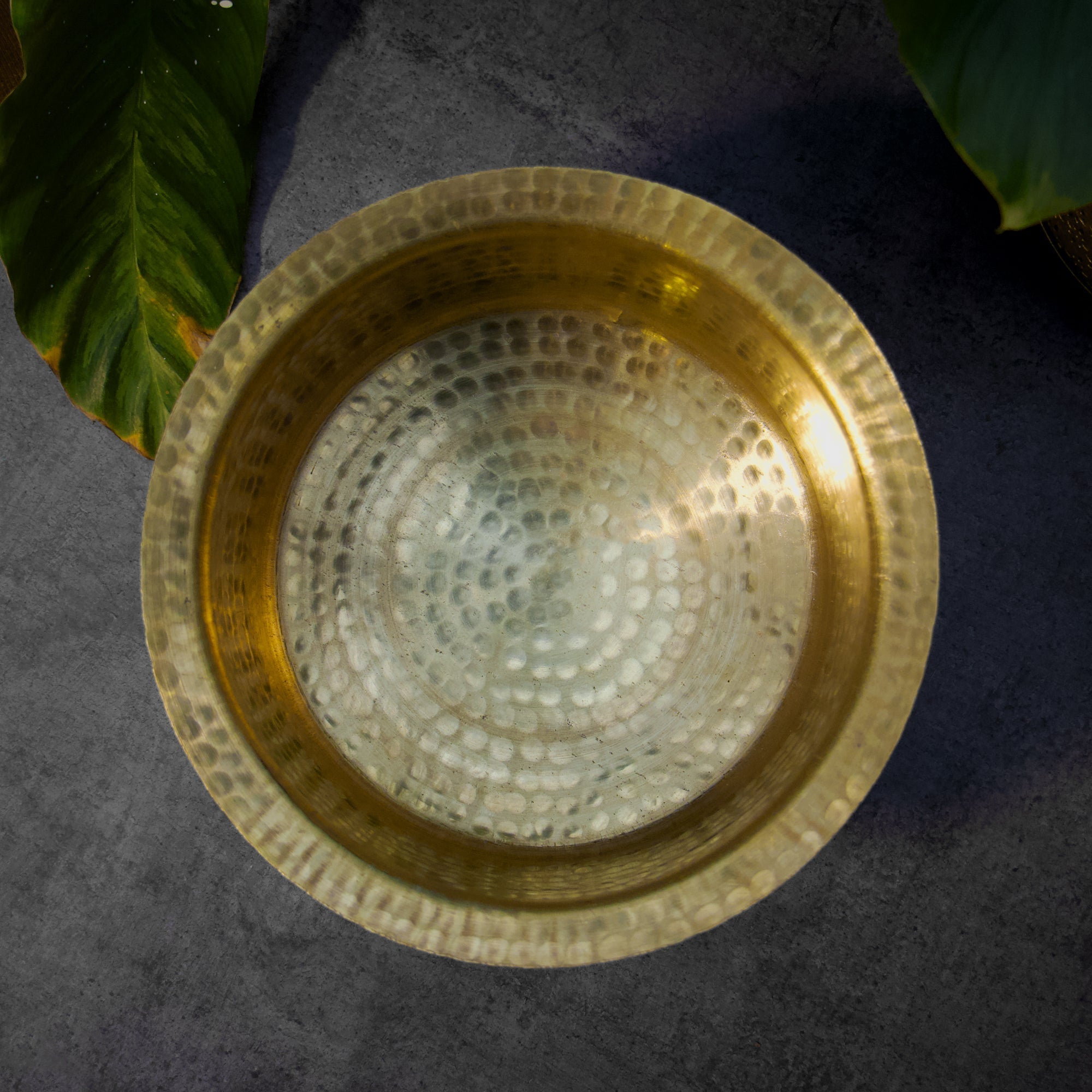 Beautiful Pure Brass Traditional Hammered Patila - 8 Lts