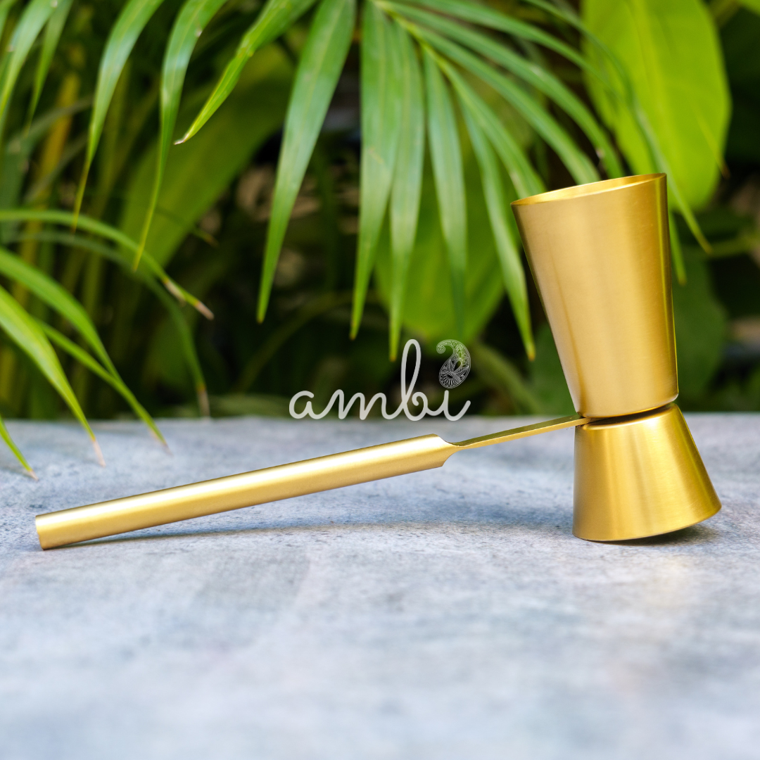 Ambi Pure Brass Hawthorne Cocktail Double-Sided Measure (Peg Measure)