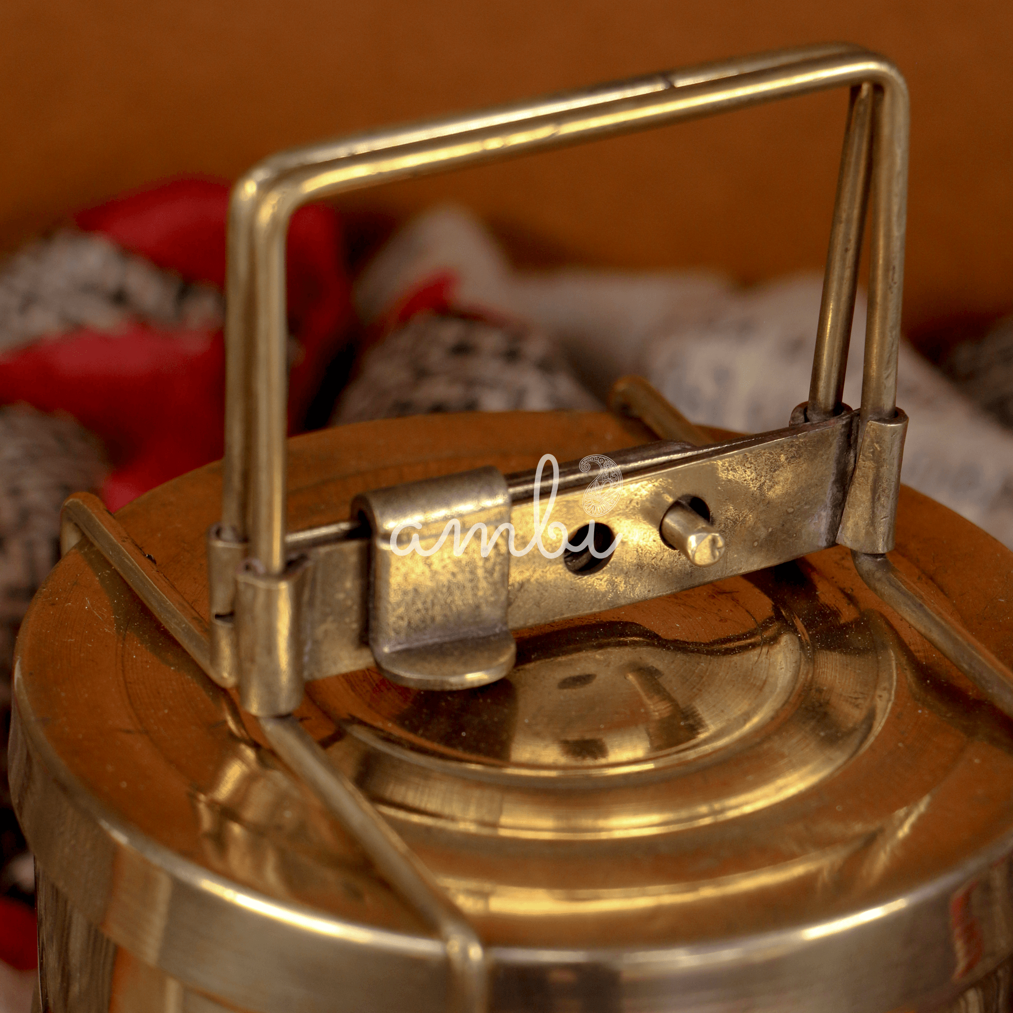 Ambi Vintage Pure Brass Unique Tiffin - Two Tier