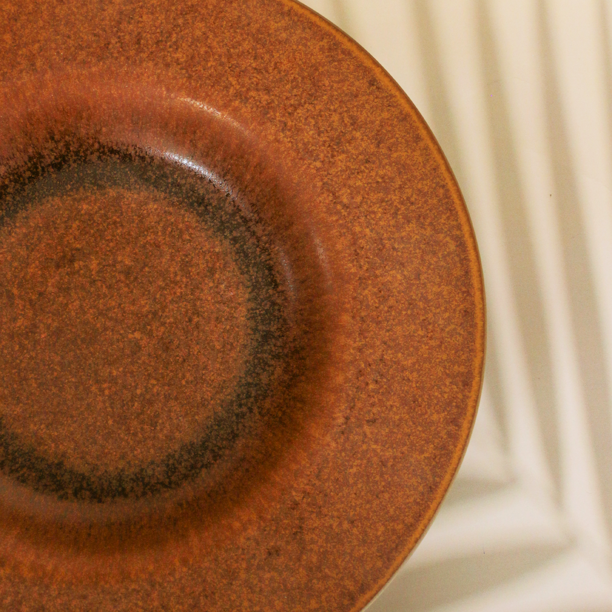 Ambi Stoneware Textured Earthy Brown Pasta Platter 10 inch