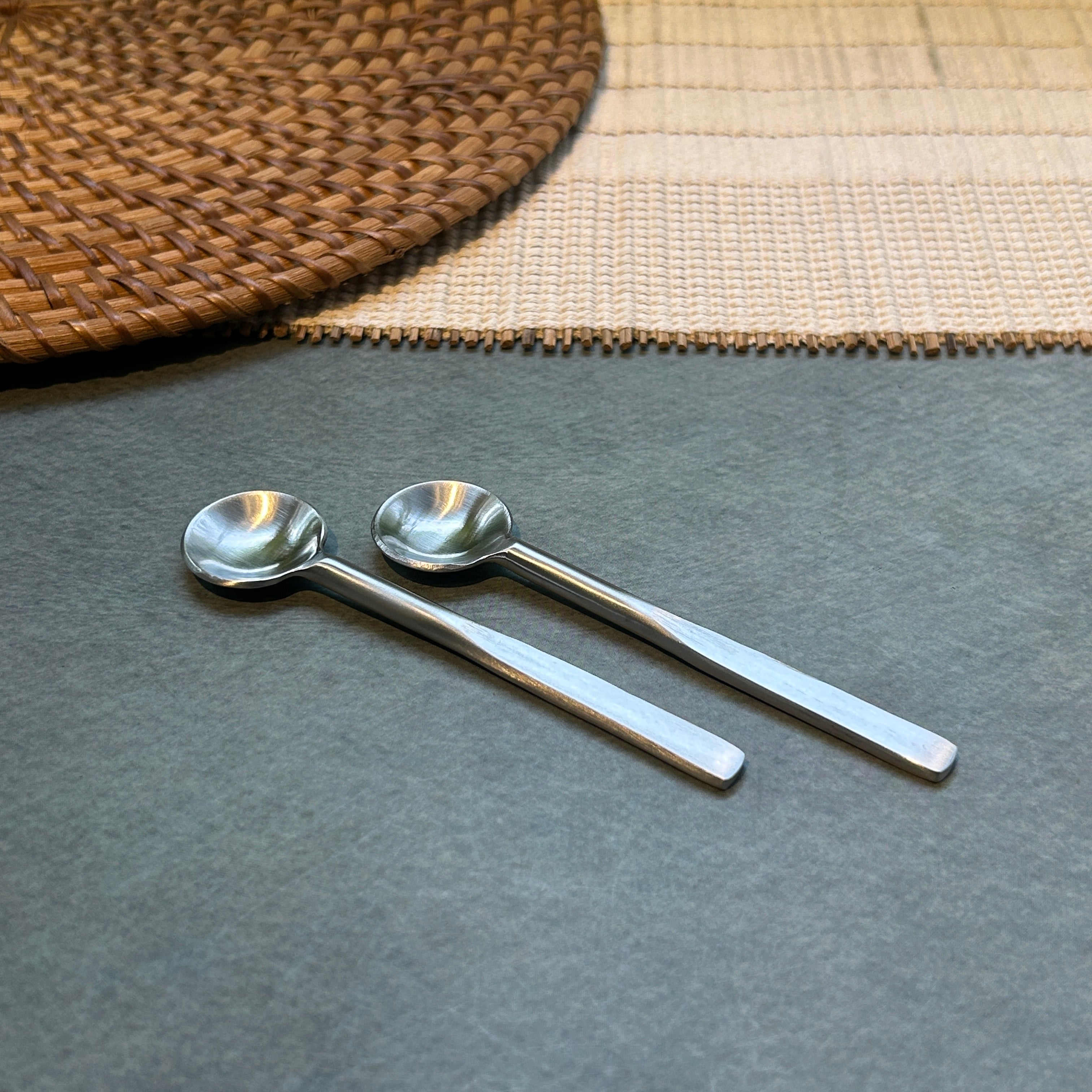 Ambi Pure Brass Flat Handle - Tea and Coffee Silver Spoon |Multipurpose Spoon|
