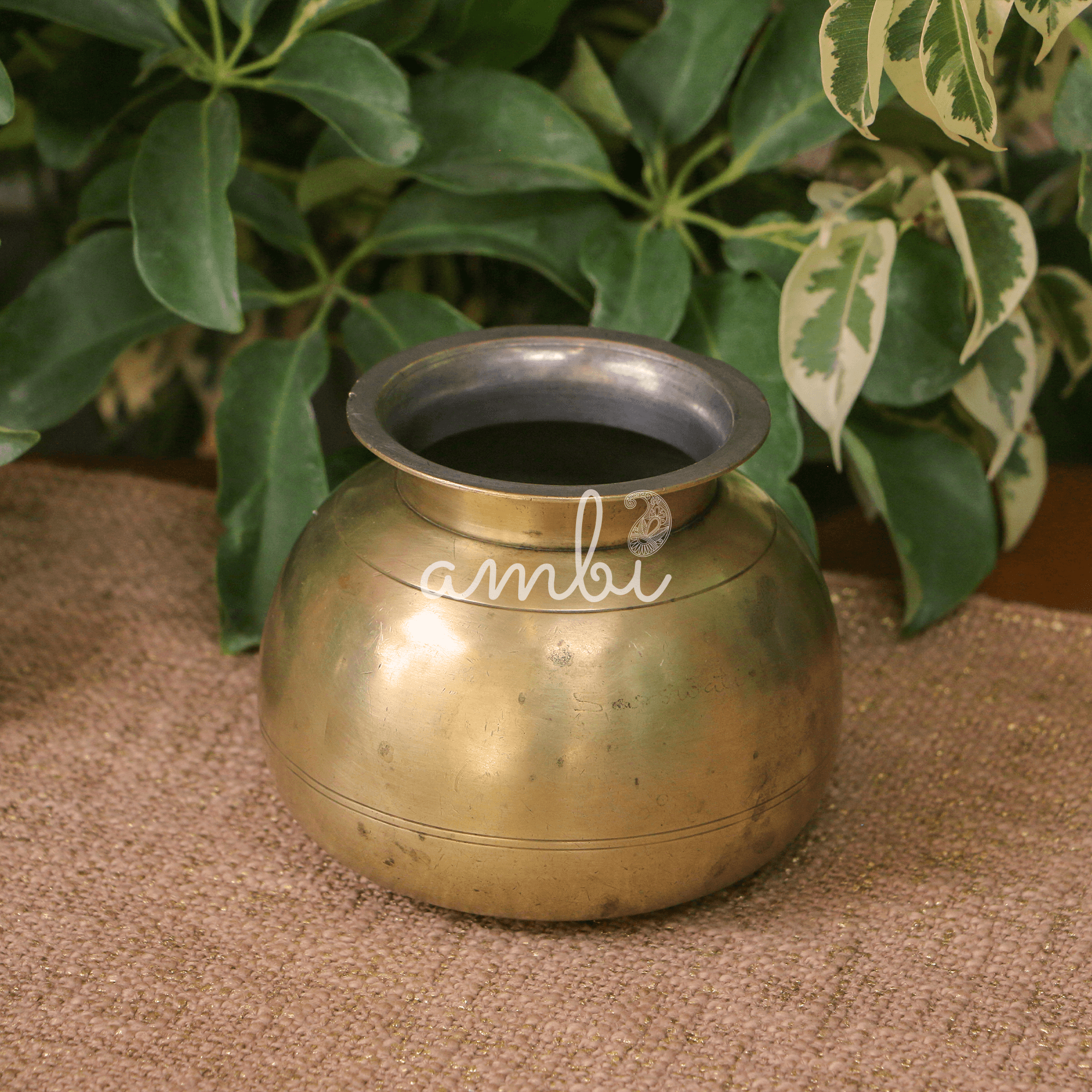 Vintage Ambi Pure Brass Heavy Base Lota