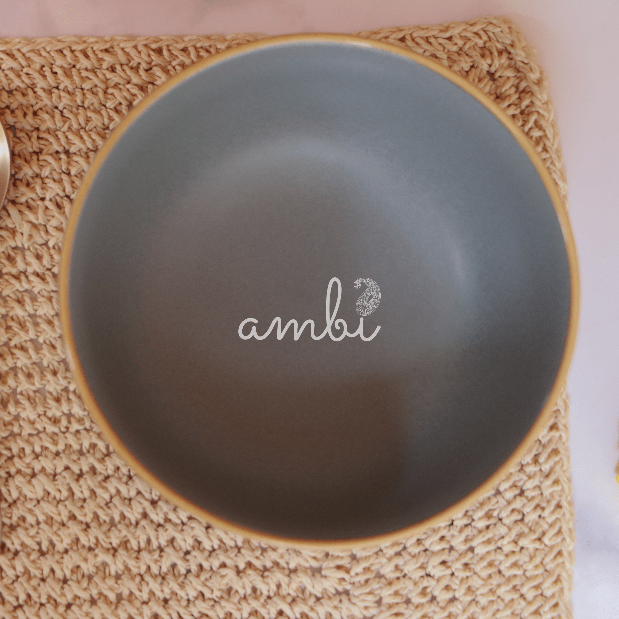 Ambi Stoneware handmade Blue-Grey Salad Bowl 7 inch