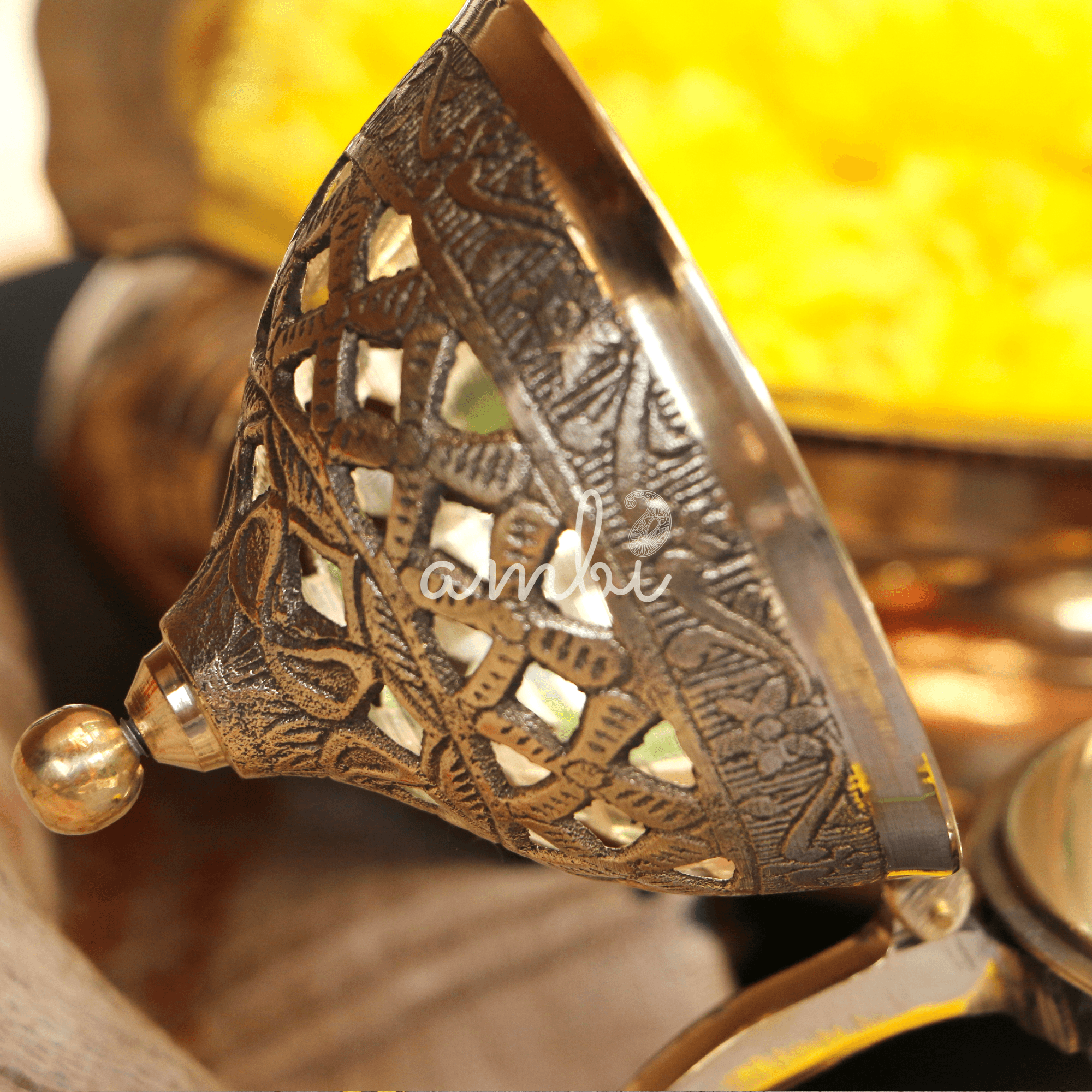 Intricate Design Brass Dhuni Loban Sambrani Incense Burner