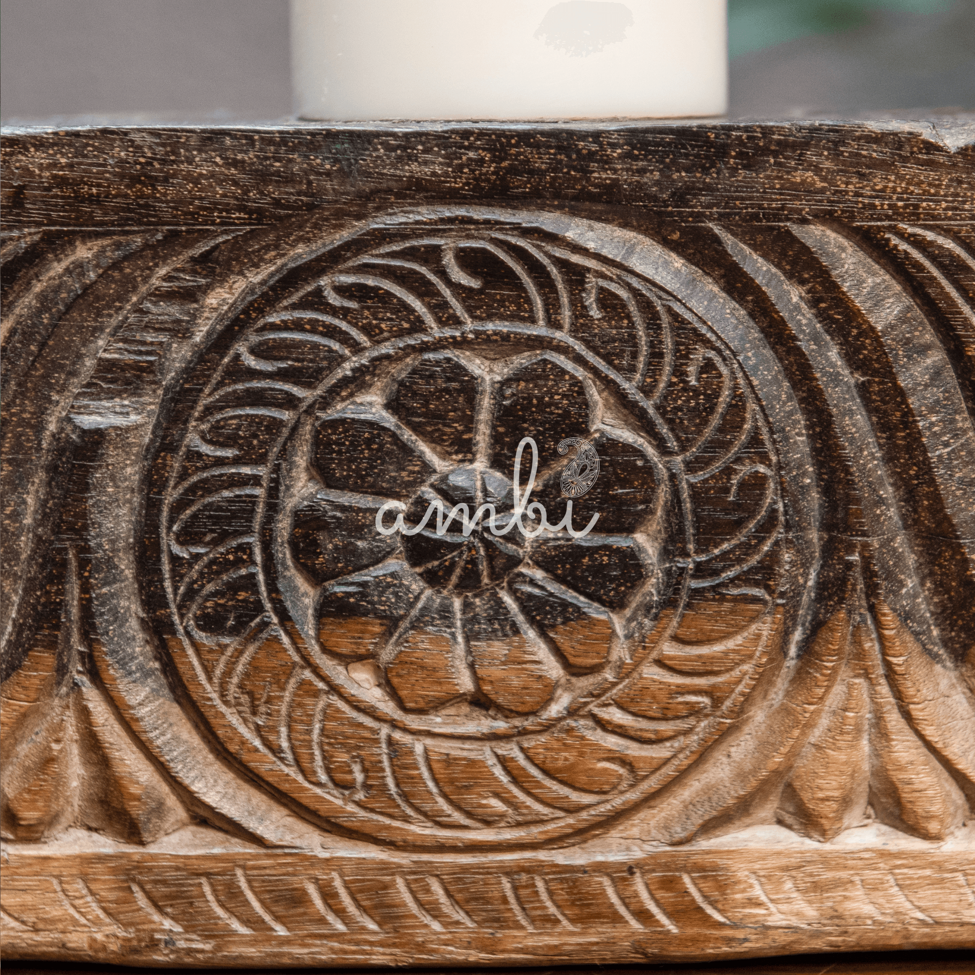 Vintage Handcrafted Wooden Candle Base