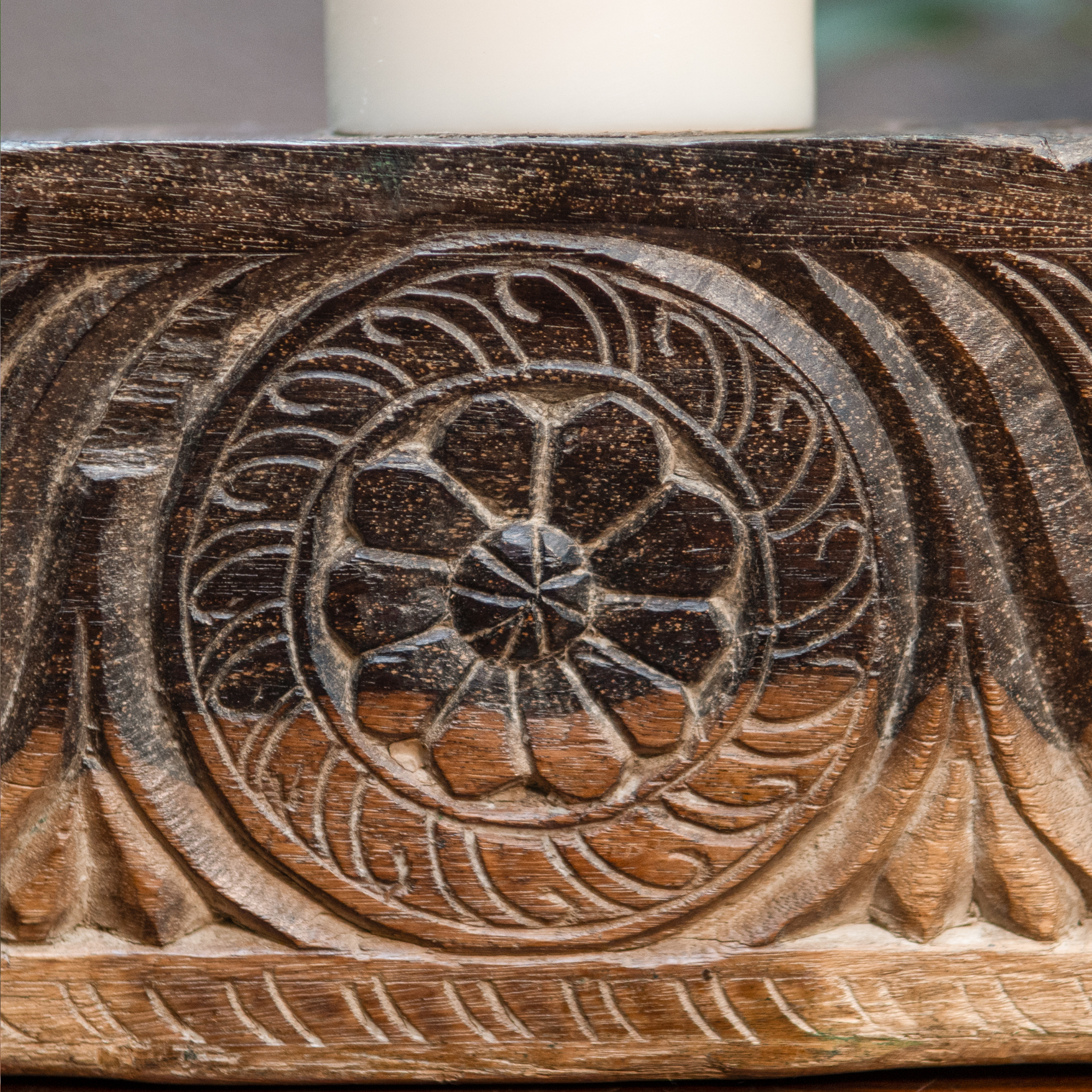 Vintage Handcrafted Wooden Candle Base
