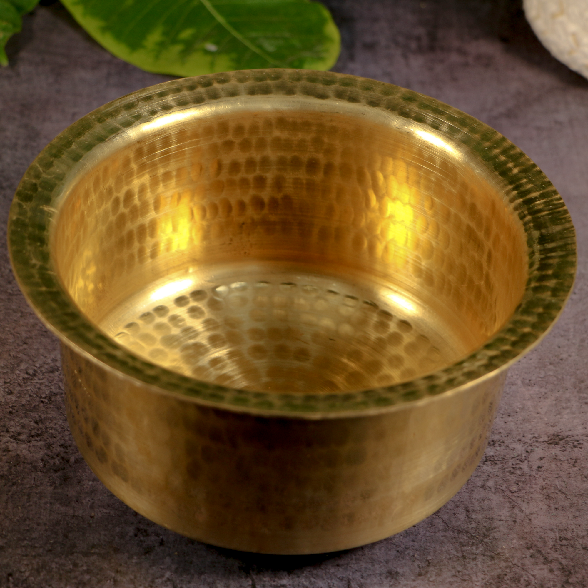 Beautiful PureBrass Traditional Patila - Plain Design - 4 L