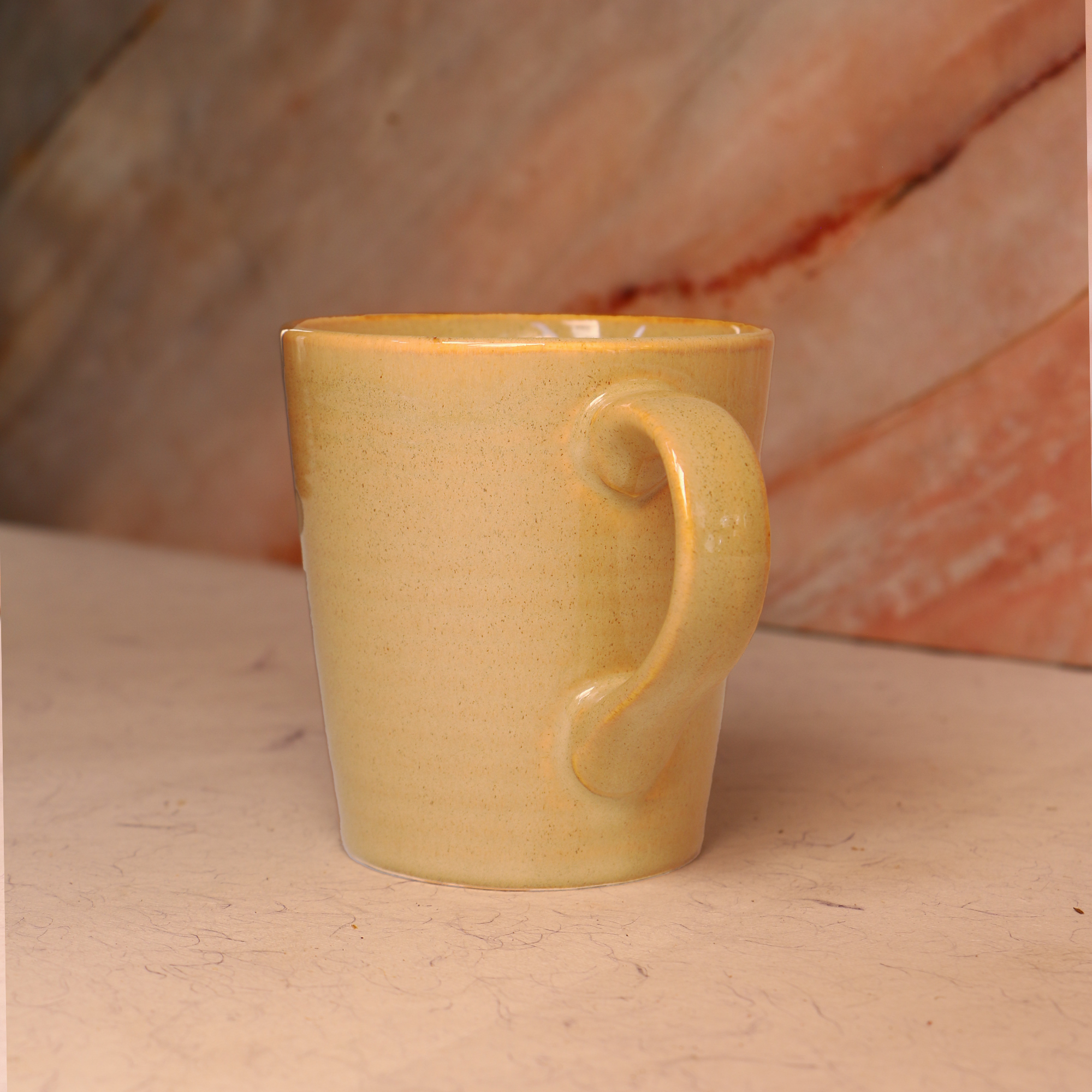 Ambi Stoneware Beige Large Coffee Mug 250 ml | Set of 2