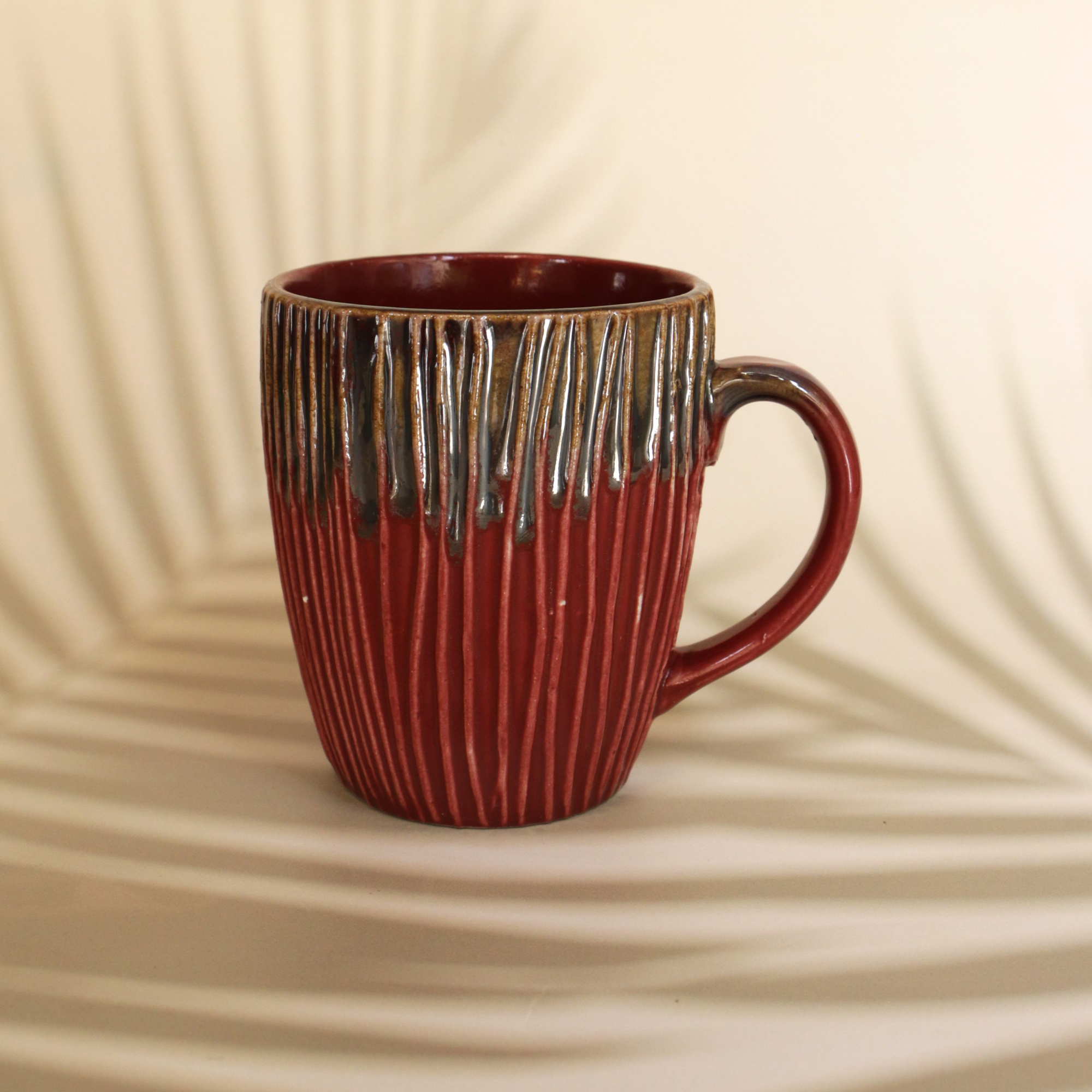 Ambi Ceramic Glazed Red Large Coffee Mug 350 ml